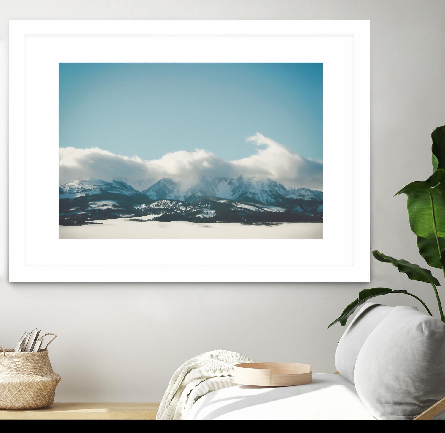 Bridger Mountain Cloud Cover by Annie Bailey Art on GIANT ART - white,blue landscapes, photography, mountains, snow, winter, hills