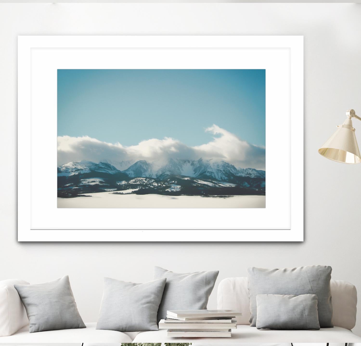 Bridger Mountain Cloud Cover by Annie Bailey Art on GIANT ART - white,blue landscapes, photography, mountains, snow, winter, hills