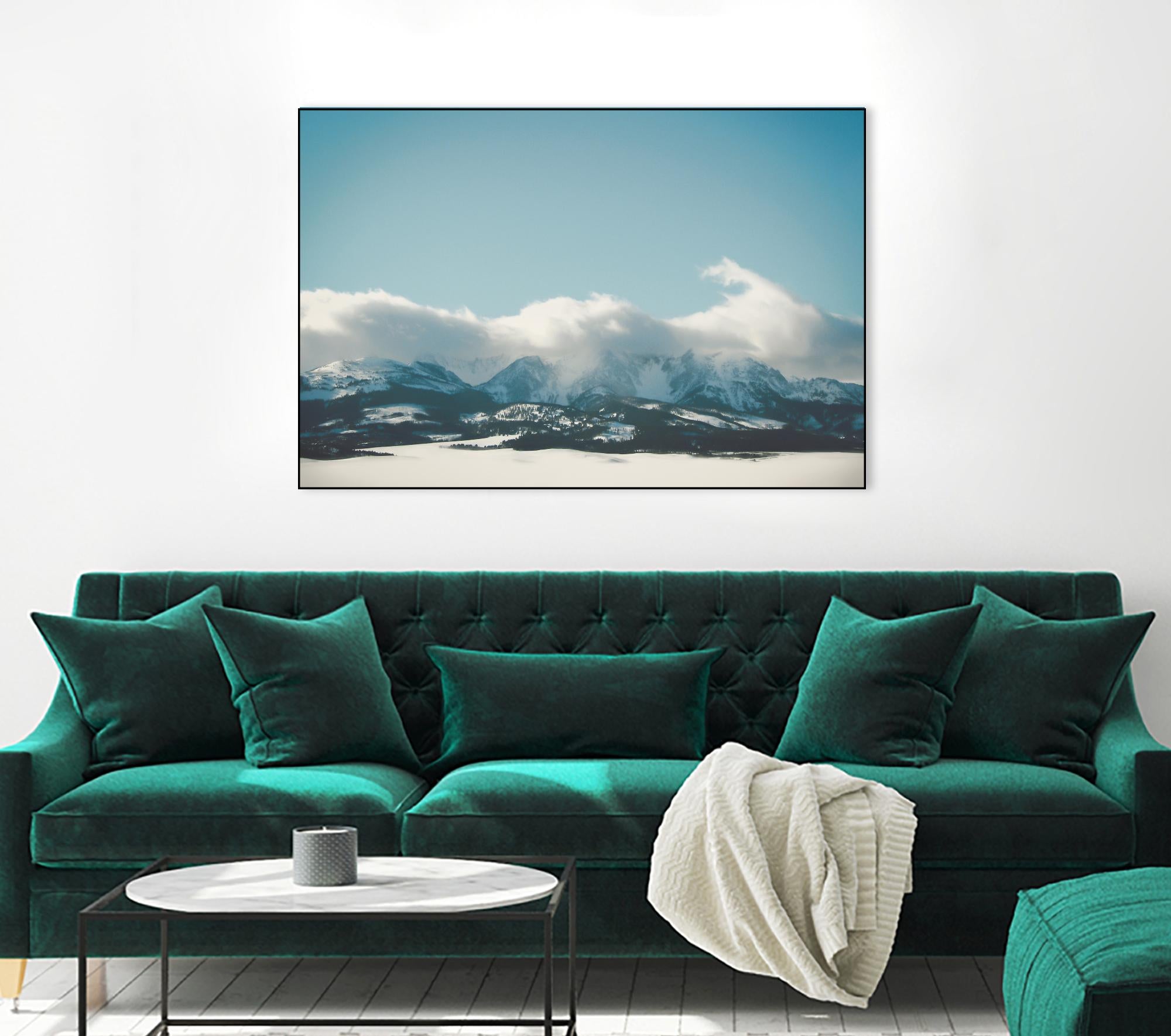 Bridger Mountain Cloud Cover by Annie Bailey Art on GIANT ART - white,blue landscapes, photography, mountains, snow, winter, hills