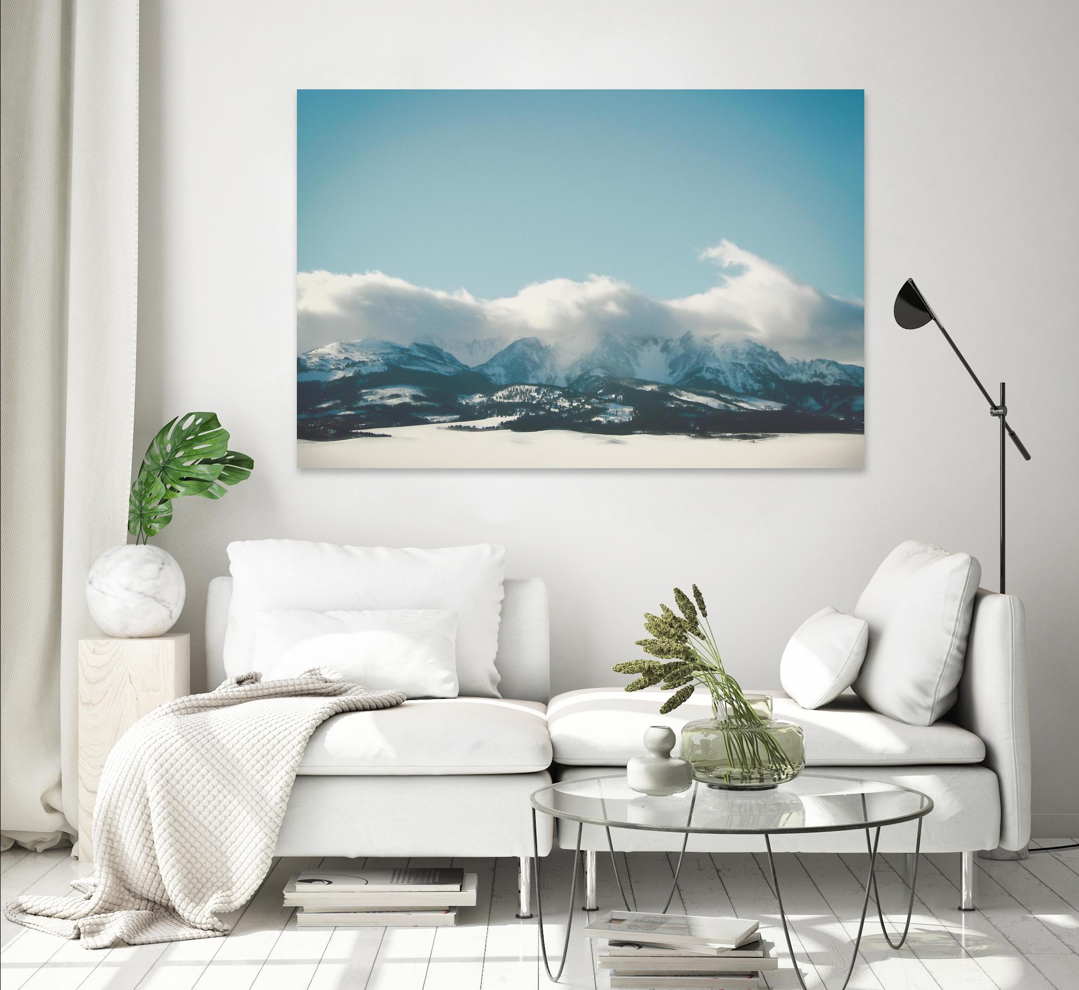 Bridger Mountain Cloud Cover by Annie Bailey Art on GIANT ART - white,blue landscapes, photography, mountains, snow, winter, hills