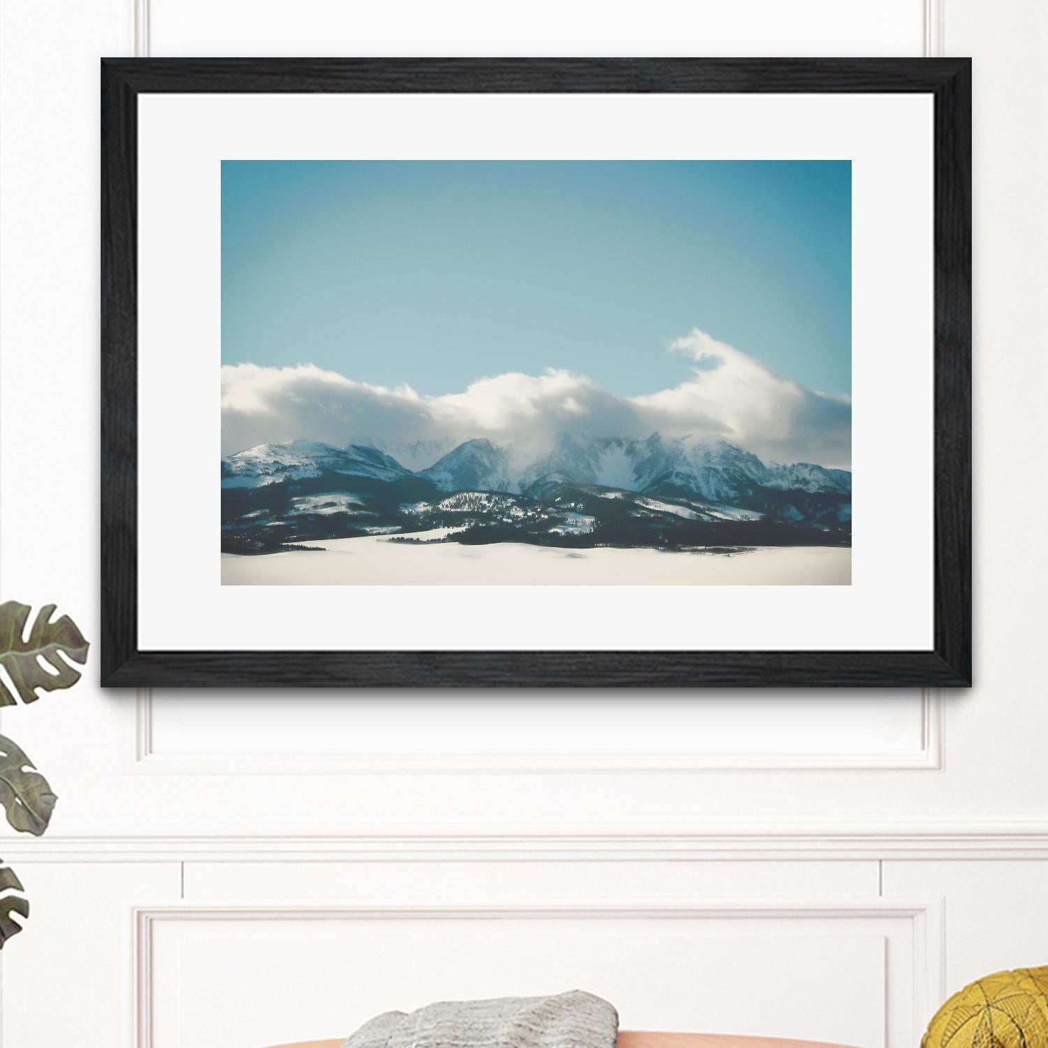 Bridger Mountain Cloud Cover by Annie Bailey Art on GIANT ART - white,blue landscapes, photography, mountains, snow, winter, hills