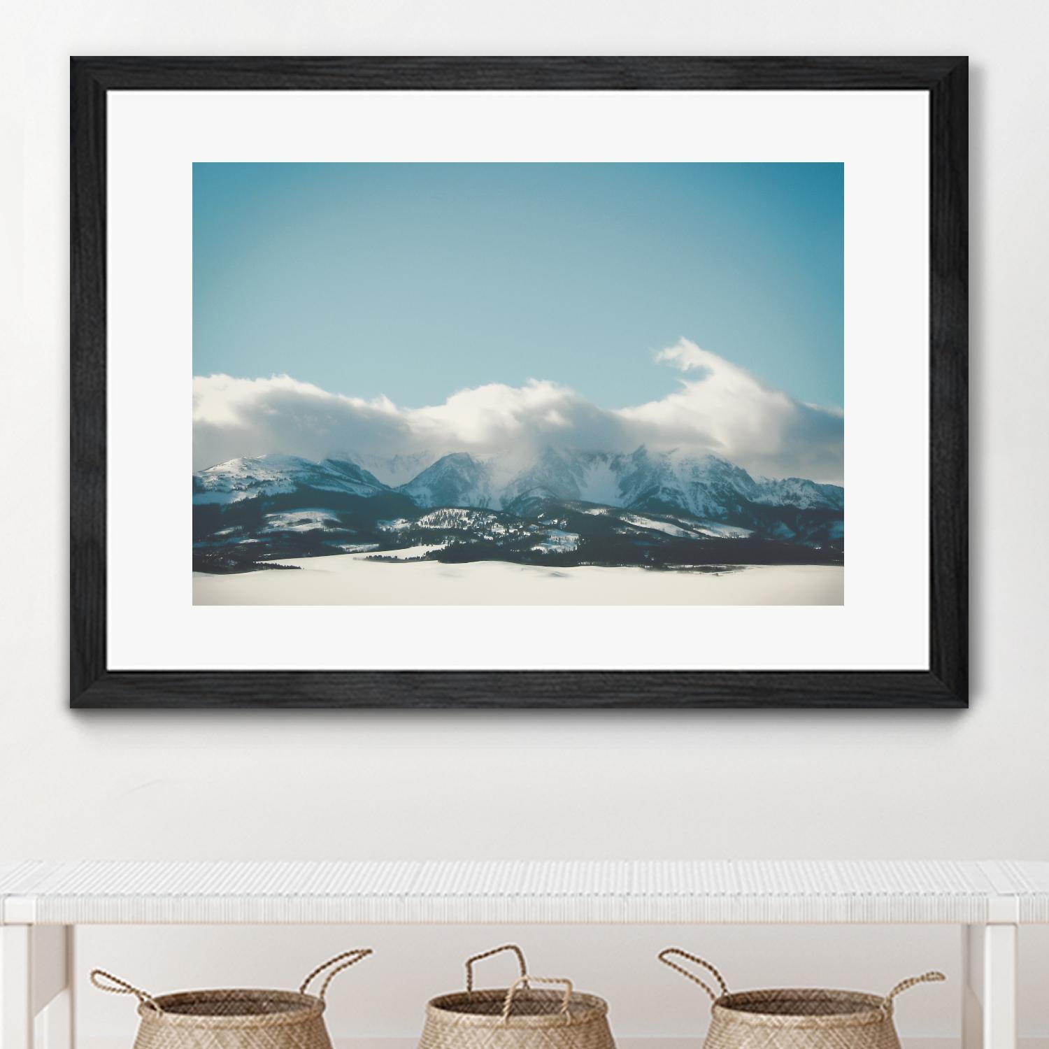 Bridger Mountain Cloud Cover by Annie Bailey Art on GIANT ART - white,blue landscapes, photography, mountains, snow, winter, hills