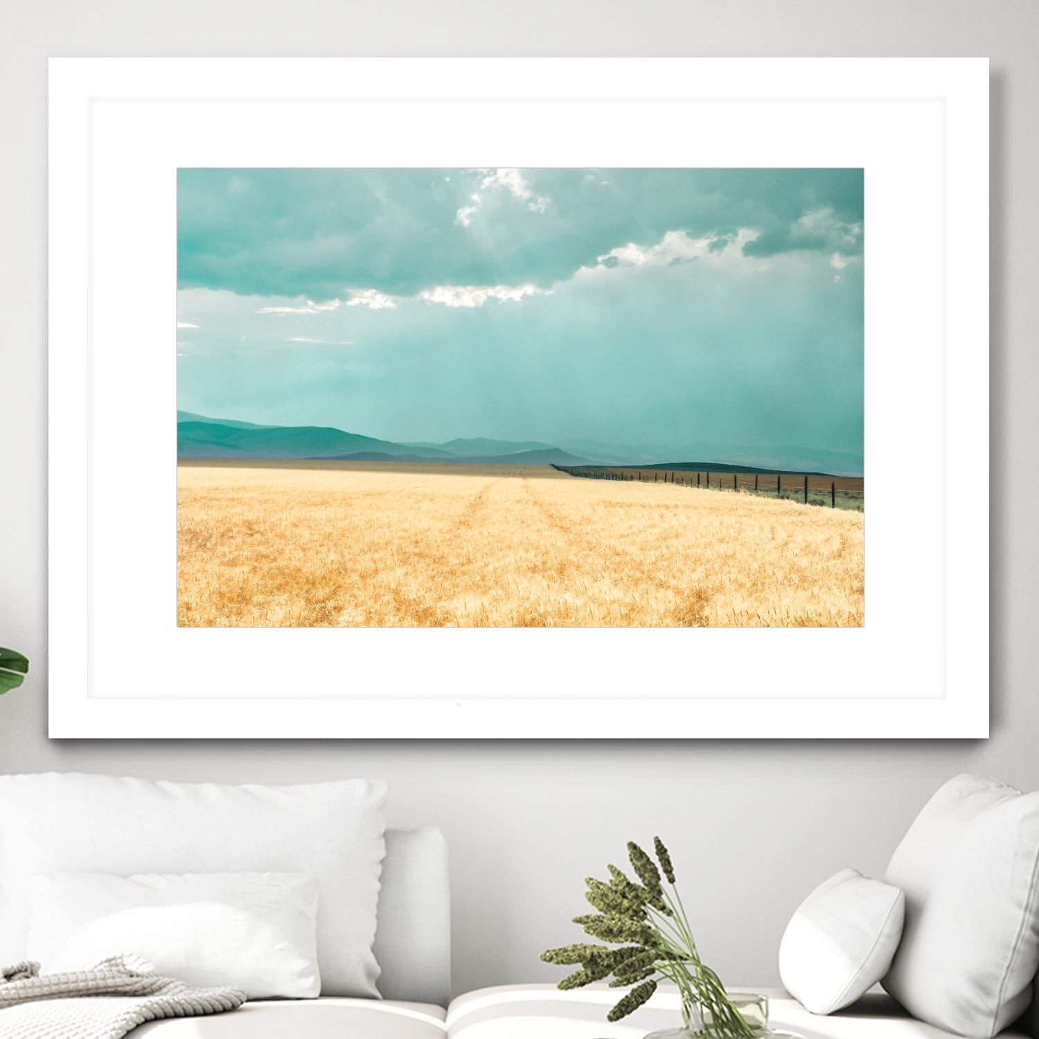 Harvest Shadow by Annie Bailey Art on GIANT ART - blue,beige landscapes, photography, farms, hills