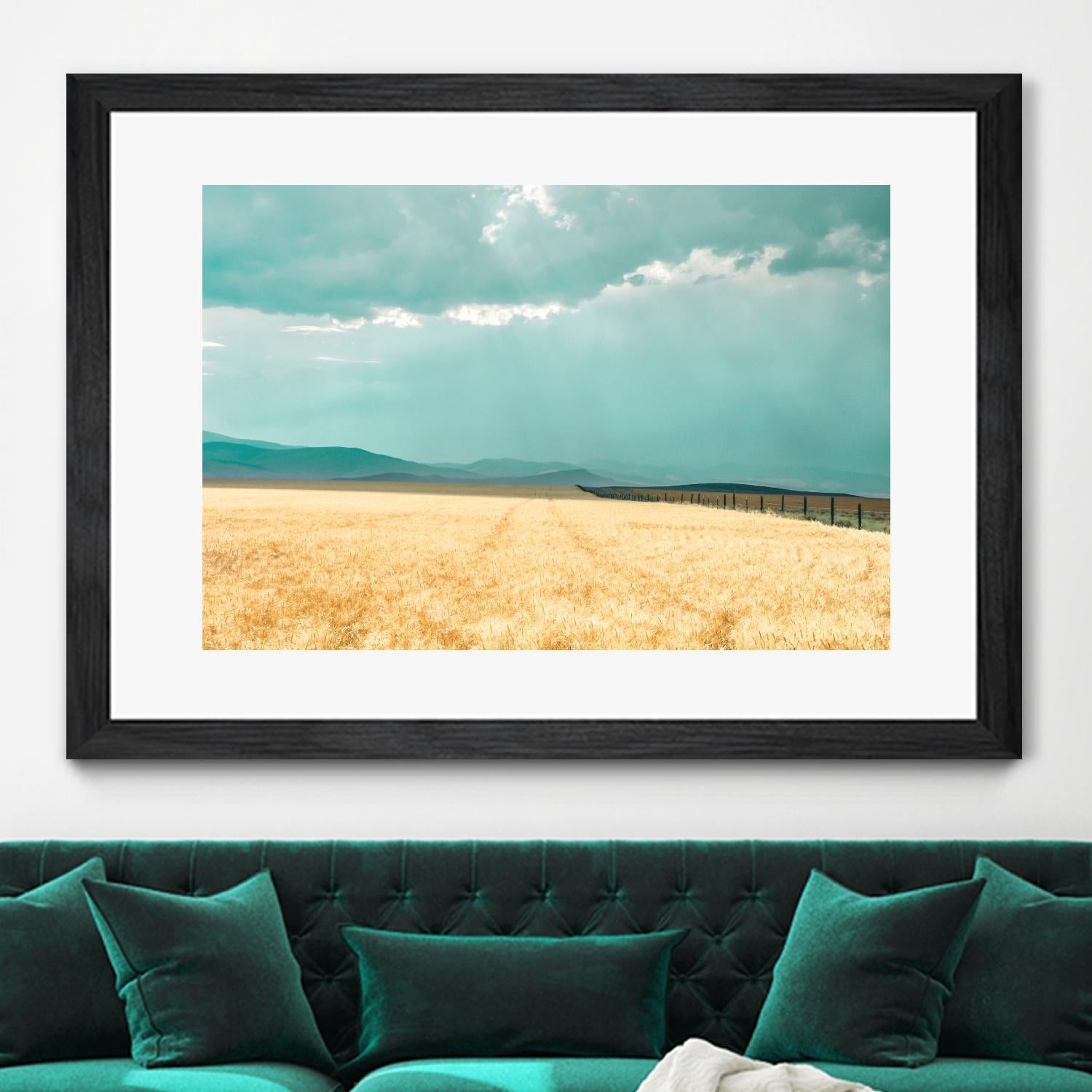 Harvest Shadow by Annie Bailey Art on GIANT ART - blue,beige landscapes, photography, farms, hills