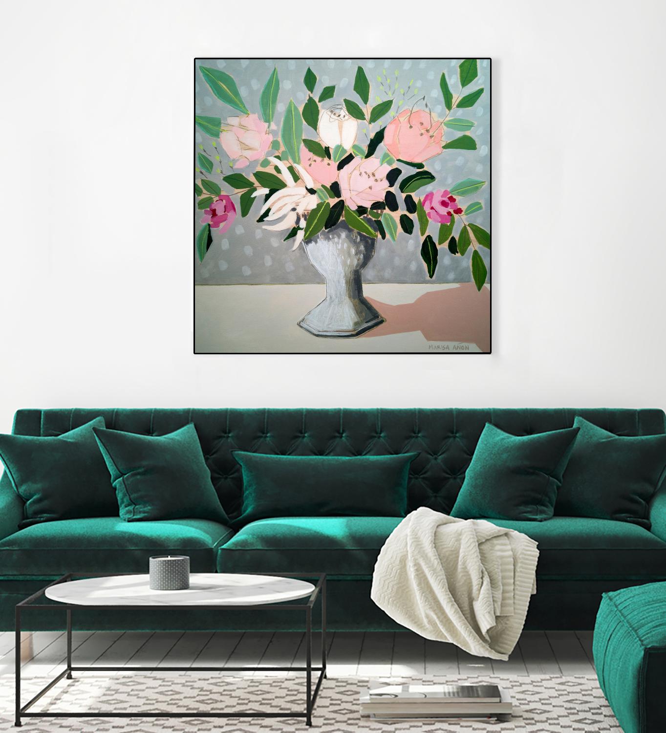 Spring Florals 1 by Marisa Anon on GIANT ART - pink,green floral,still life
