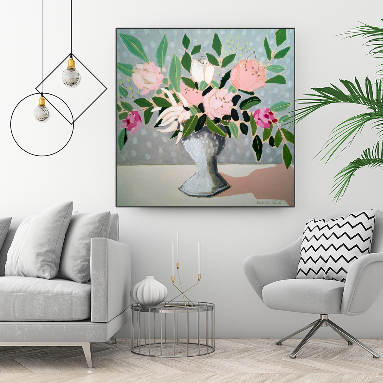 Spring Florals 1 by Marisa Anon on GIANT ART - pink,green floral,still life