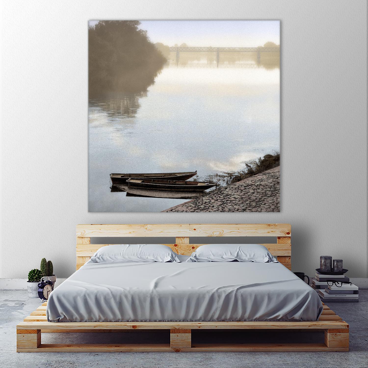 Boats on the Seine #2 by Alan Blaustein on GIANT ART - multicolor photography; landscapes