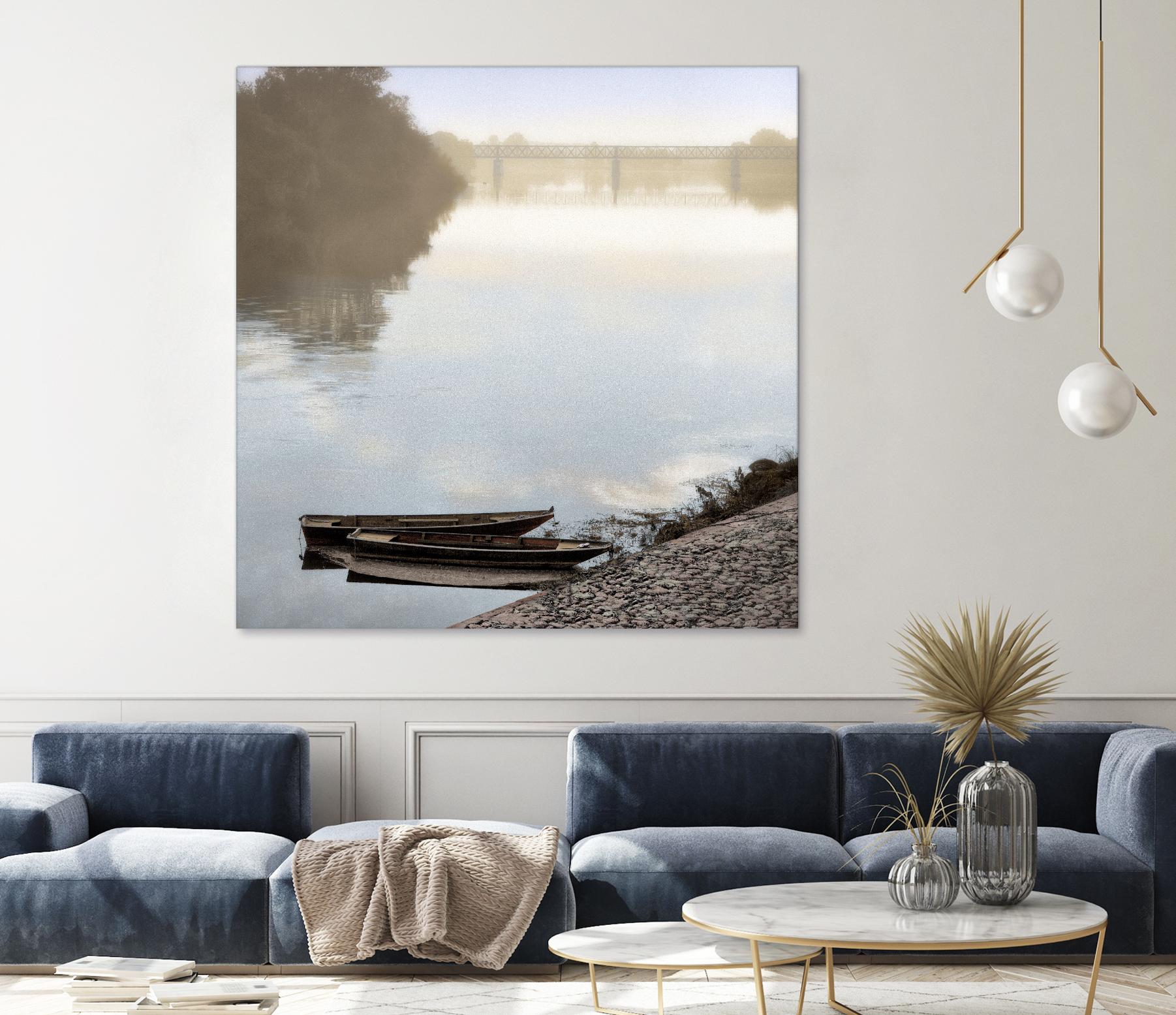 Boats on the Seine #2 by Alan Blaustein on GIANT ART - multicolor photography; landscapes