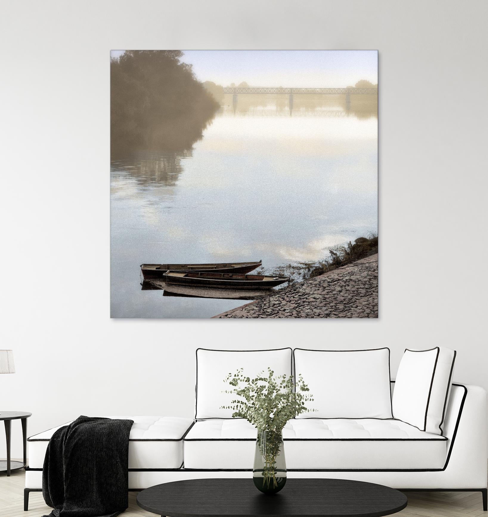 Boats on the Seine #2 by Alan Blaustein on GIANT ART - multicolor photography; landscapes