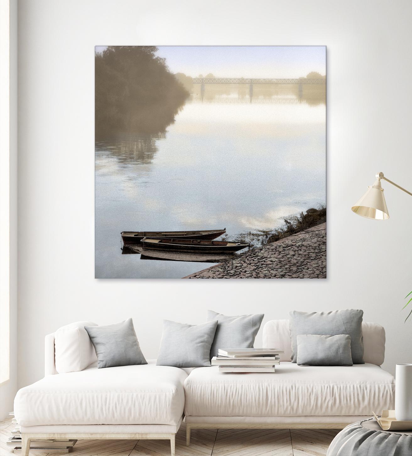 Boats on the Seine #2 by Alan Blaustein on GIANT ART - multicolor photography; landscapes