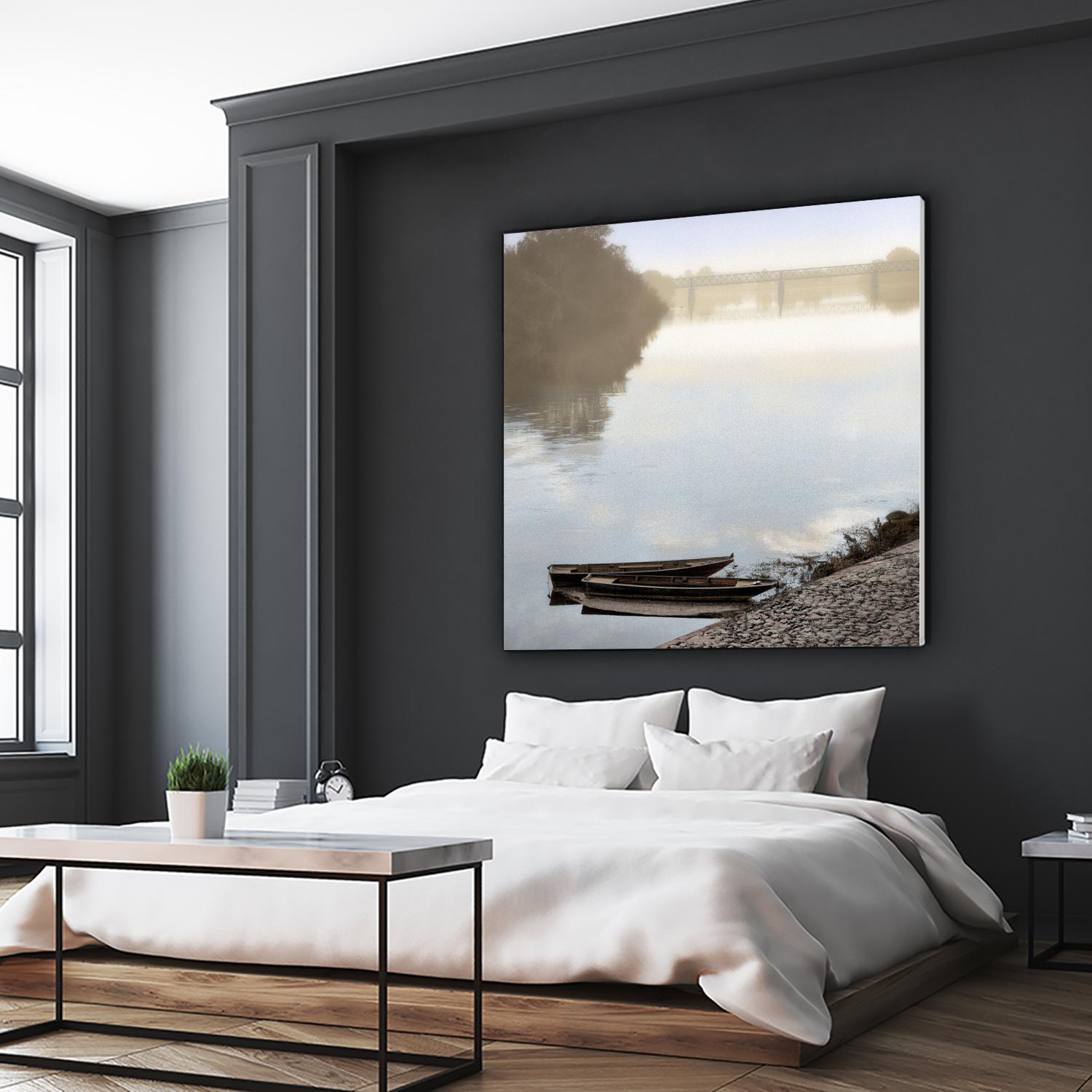 Boats on the Seine #2 by Alan Blaustein on GIANT ART - multicolor photography; landscapes