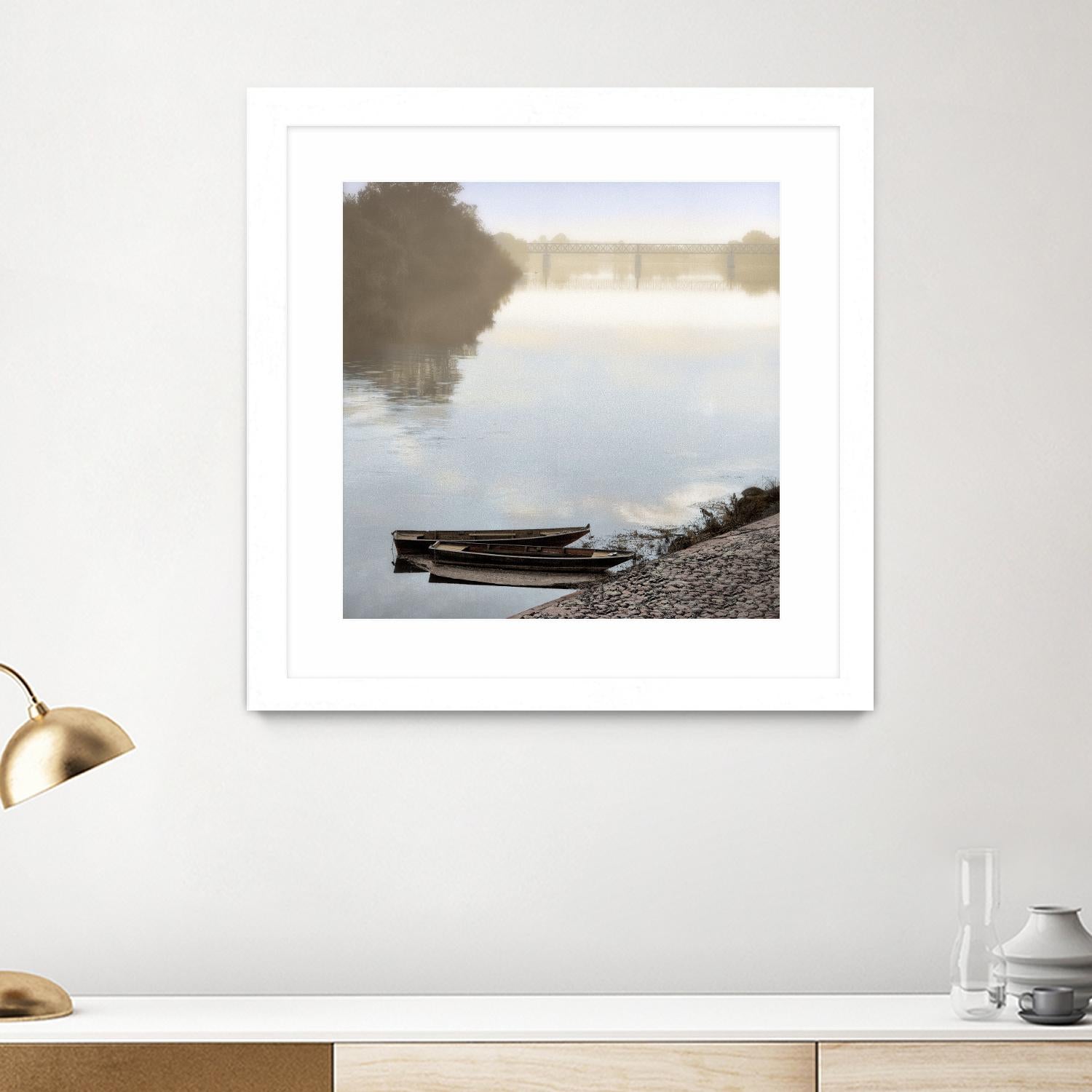 Boats on the Seine #2 by Alan Blaustein on GIANT ART - multicolor photography; landscapes