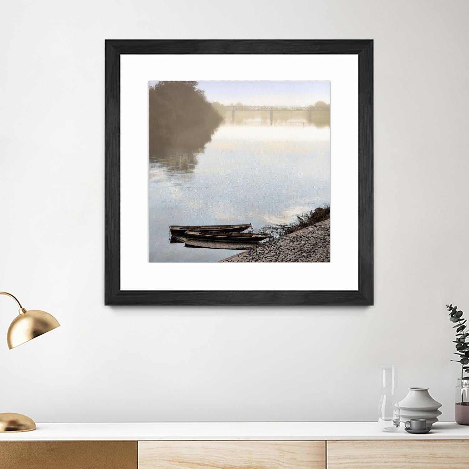 Boats on the Seine #2 by Alan Blaustein on GIANT ART - multicolor photography; landscapes