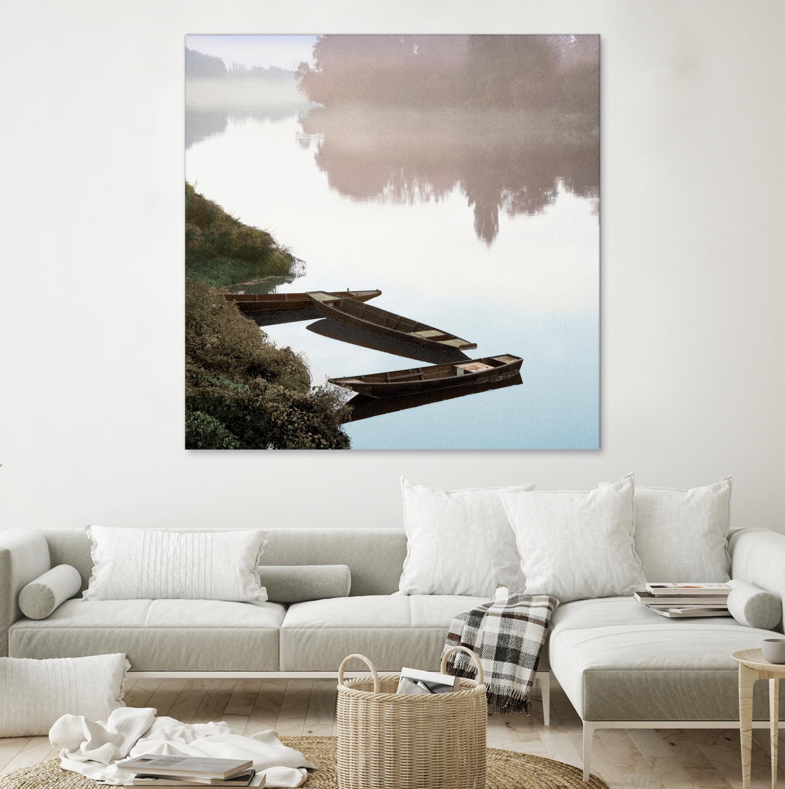 Boats on the Seine #1 by Alan Blaustein on GIANT ART - multicolor photography; landscapes