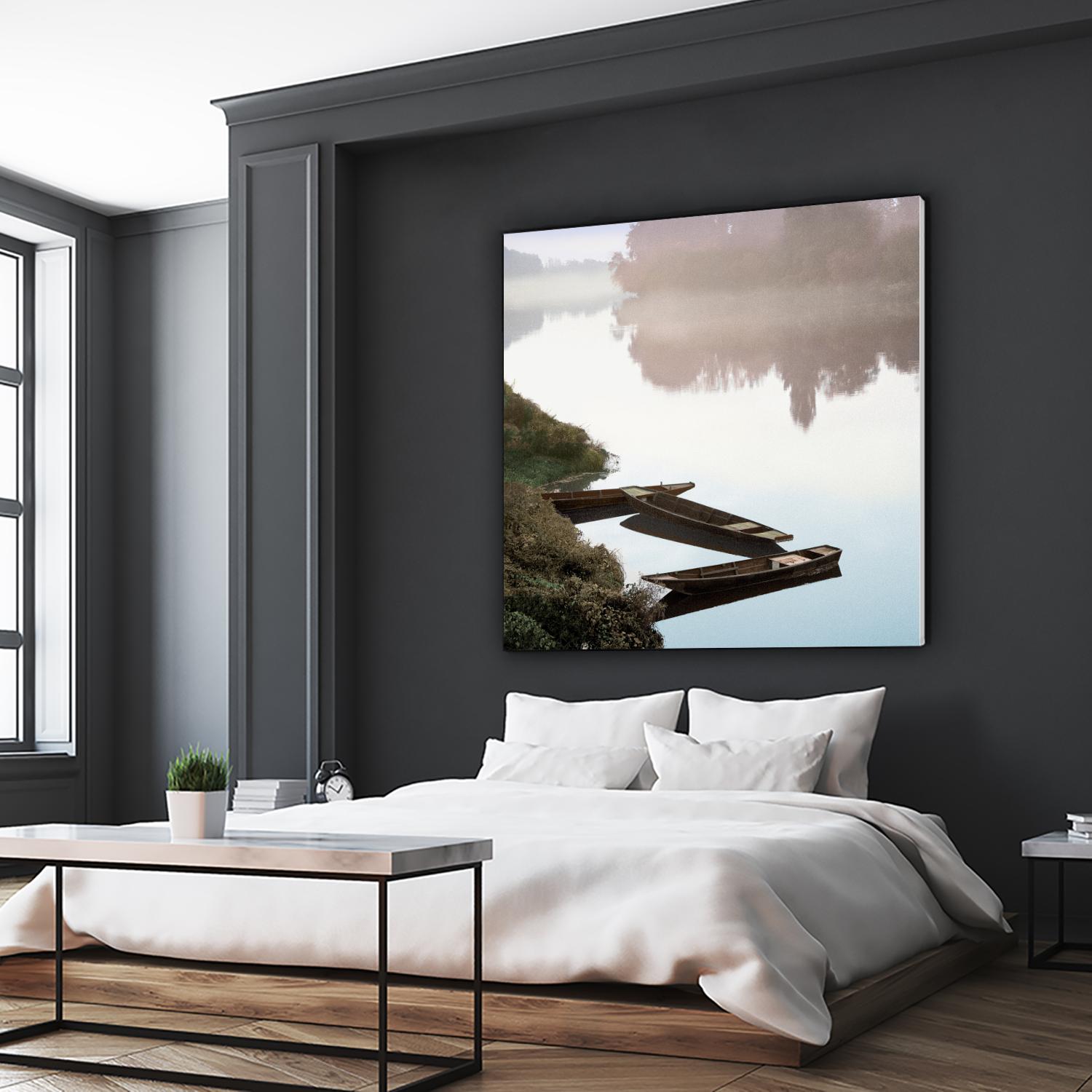 Boats on the Seine #1 by Alan Blaustein on GIANT ART - multicolor photography; landscapes