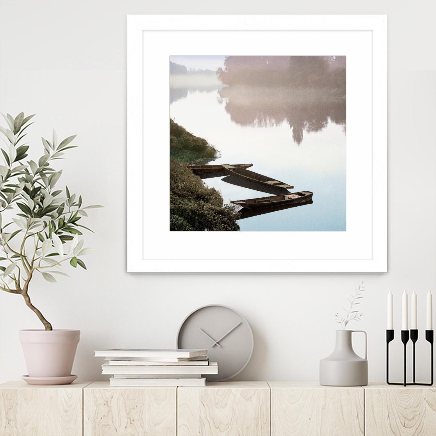 Boats on the Seine #1 by Alan Blaustein on GIANT ART - multicolor photography; landscapes