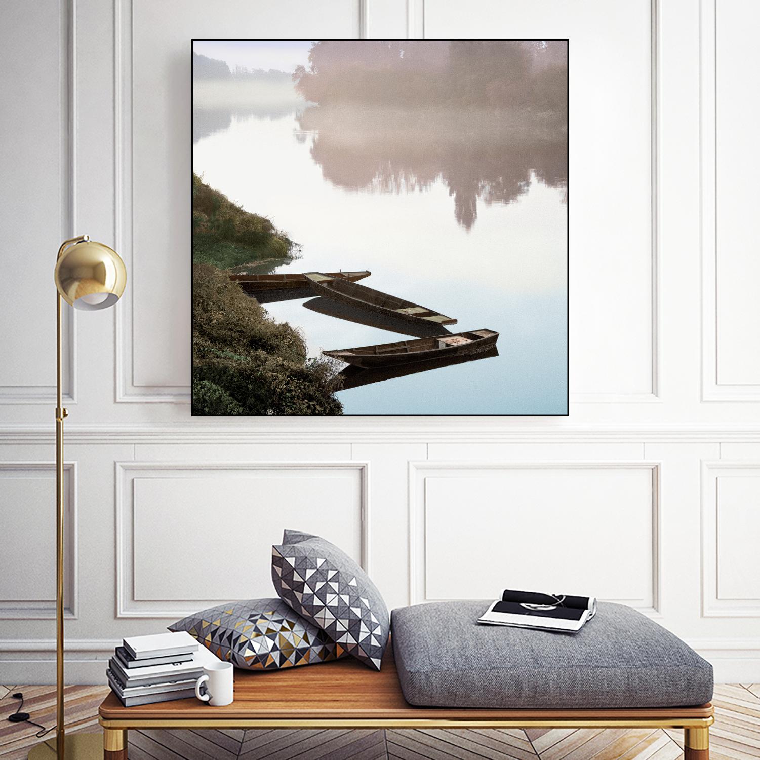 Boats on the Seine #1 by Alan Blaustein on GIANT ART - multicolor photography; landscapes