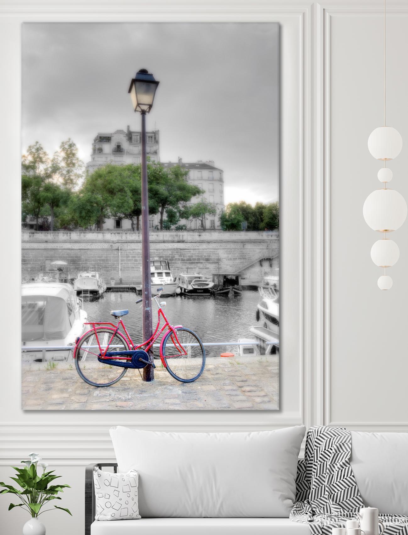 Bicycle St Martin Canal #1 by Alan Blaustein on GIANT ART - multicolor photography; landscapes; people/places