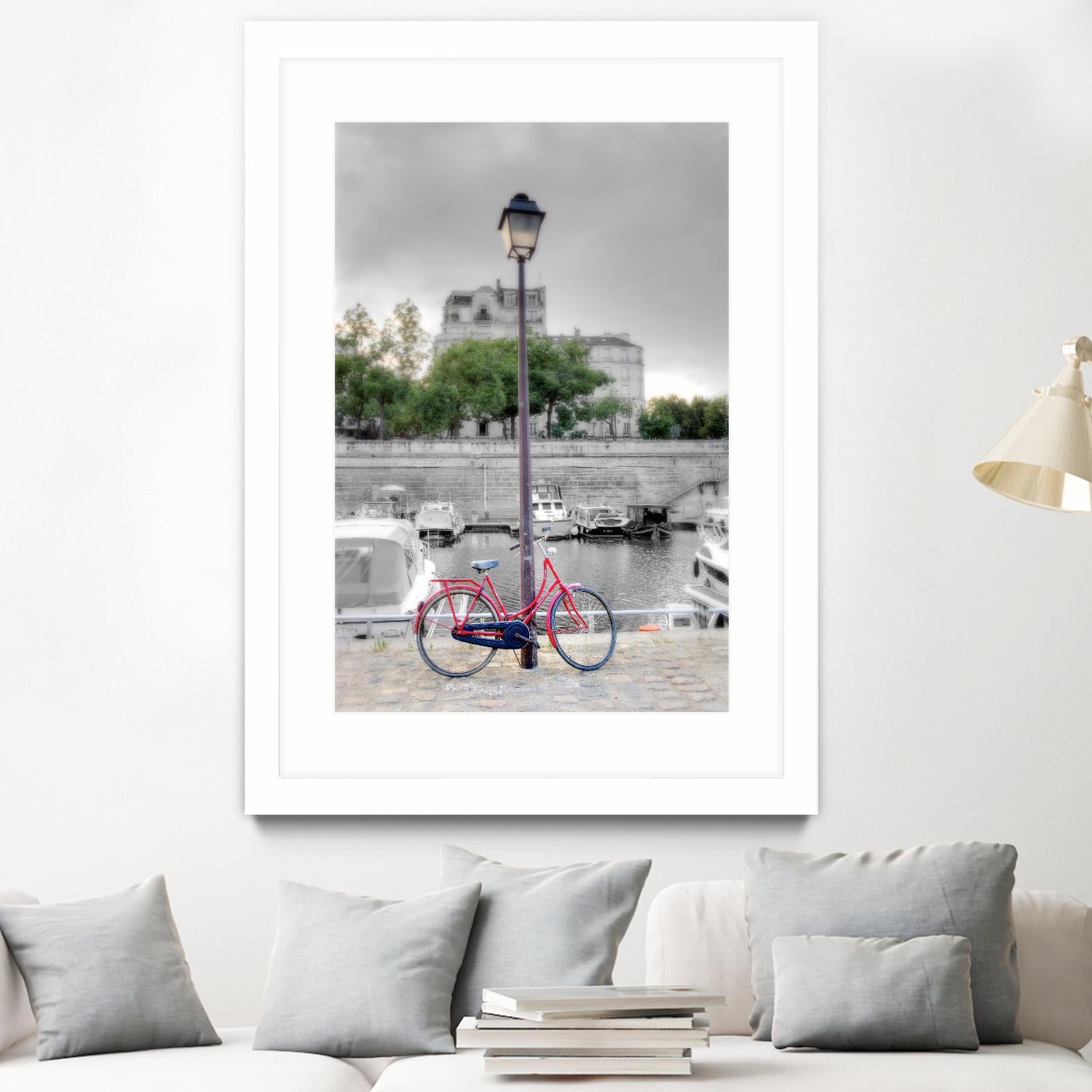 Bicycle St Martin Canal #1 by Alan Blaustein on GIANT ART - multicolor photography; landscapes; people/places