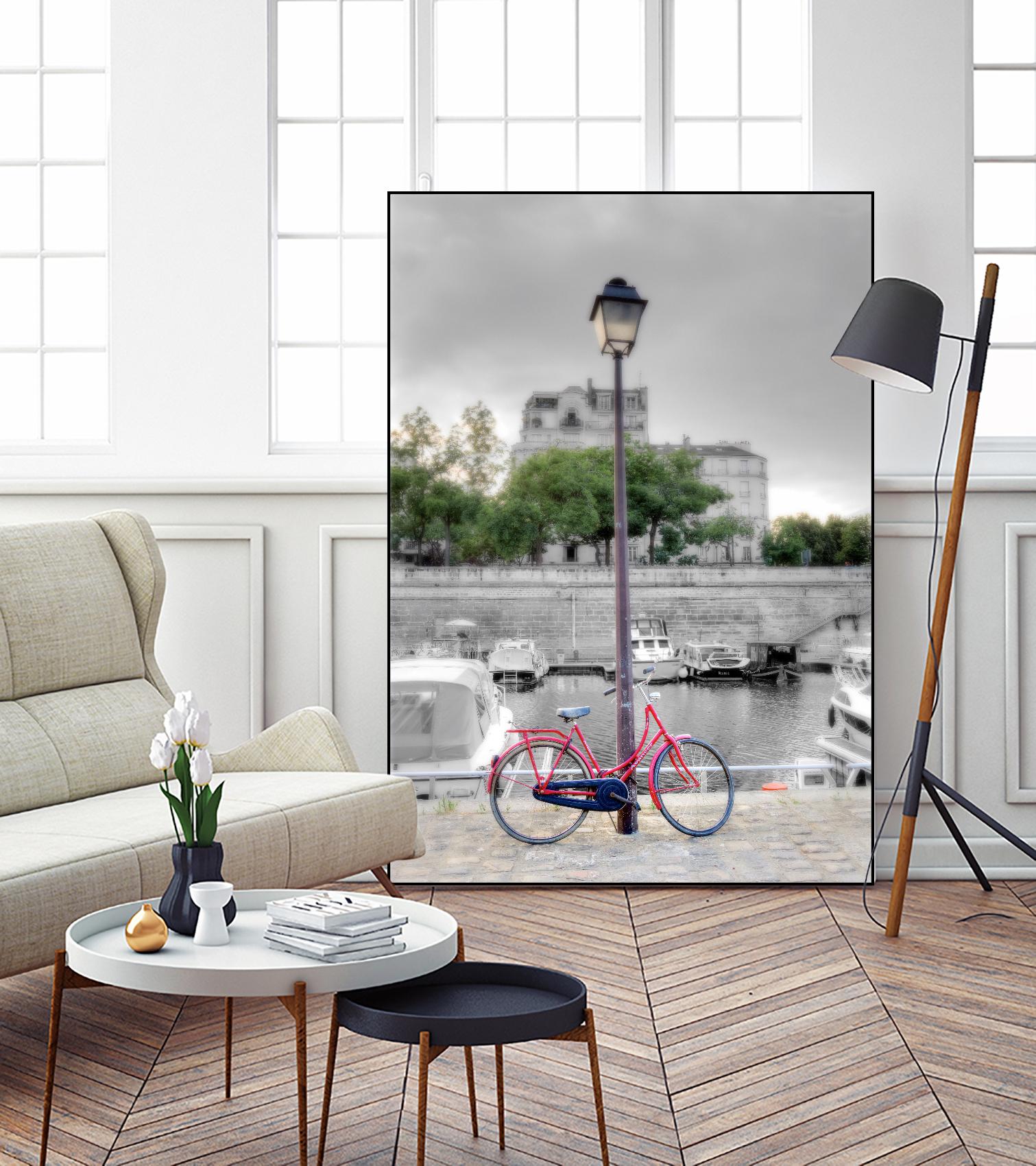 Bicycle St Martin Canal #1 by Alan Blaustein on GIANT ART - multicolor photography; landscapes; people/places