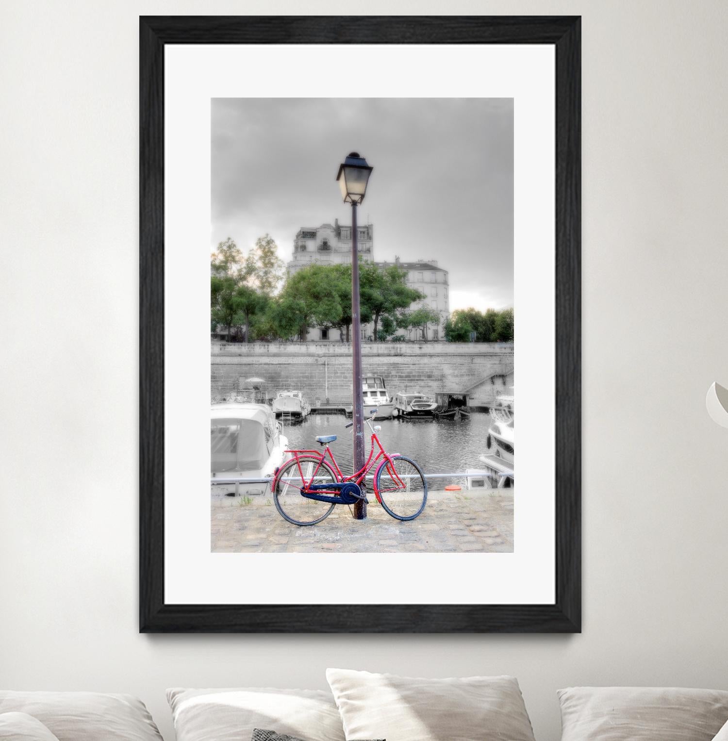 Bicycle St Martin Canal #1 by Alan Blaustein on GIANT ART - multicolor photography; landscapes; people/places