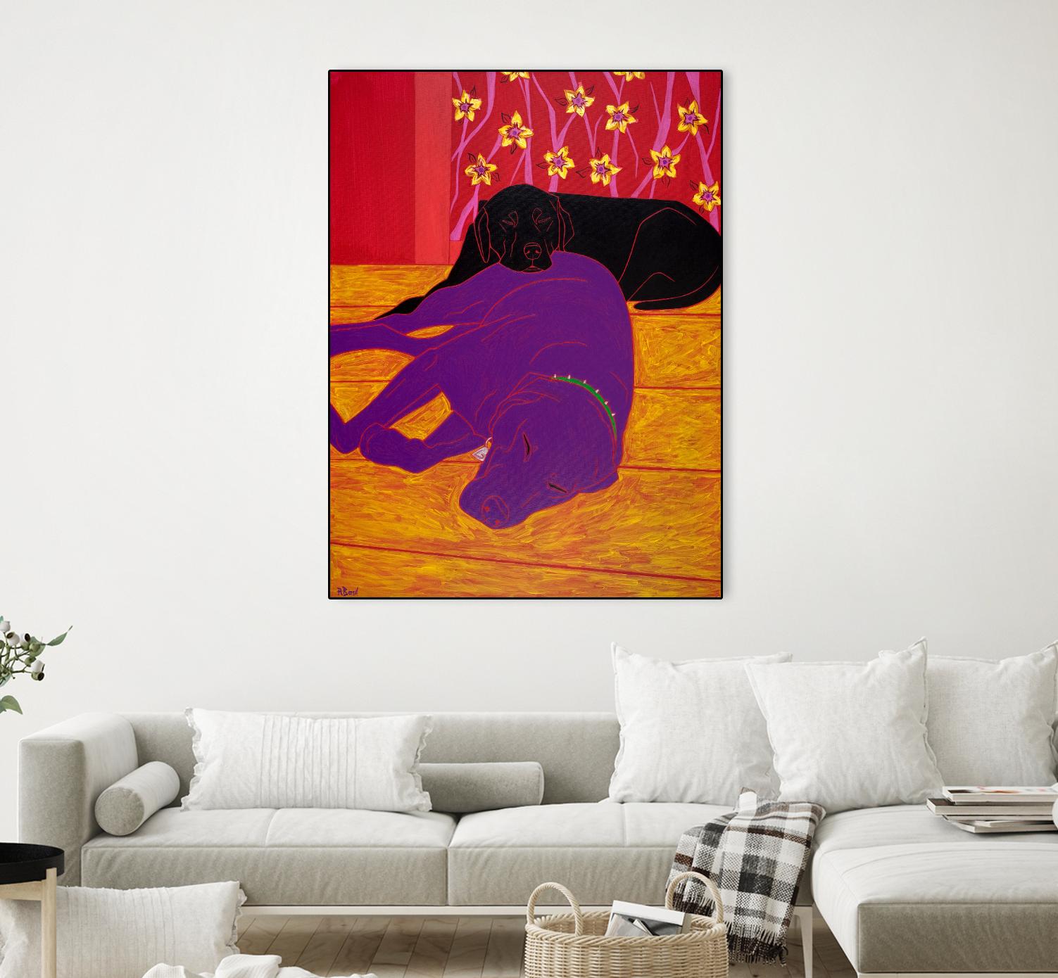 Let Sleeping Dogs Lie by Angela Bond on GIANT ART - multicolor animals; contemporary