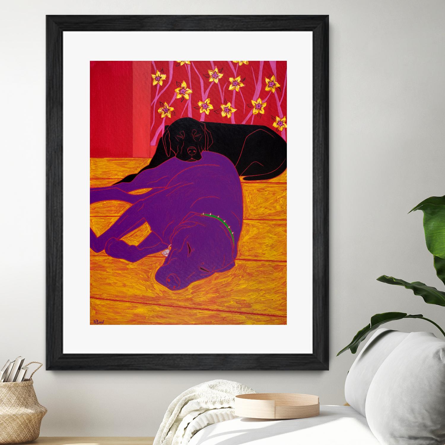 Let Sleeping Dogs Lie by Angela Bond on GIANT ART - multicolor animals; contemporary