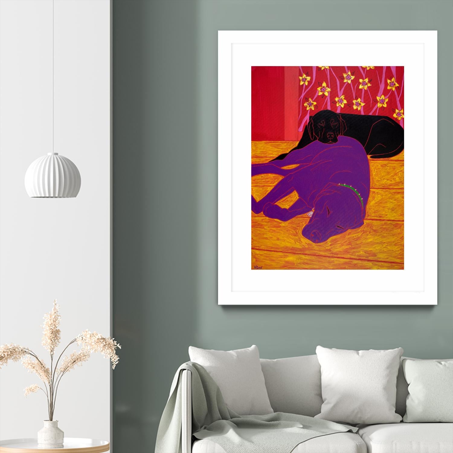 Let Sleeping Dogs Lie by Angela Bond on GIANT ART - multicolor animals; contemporary