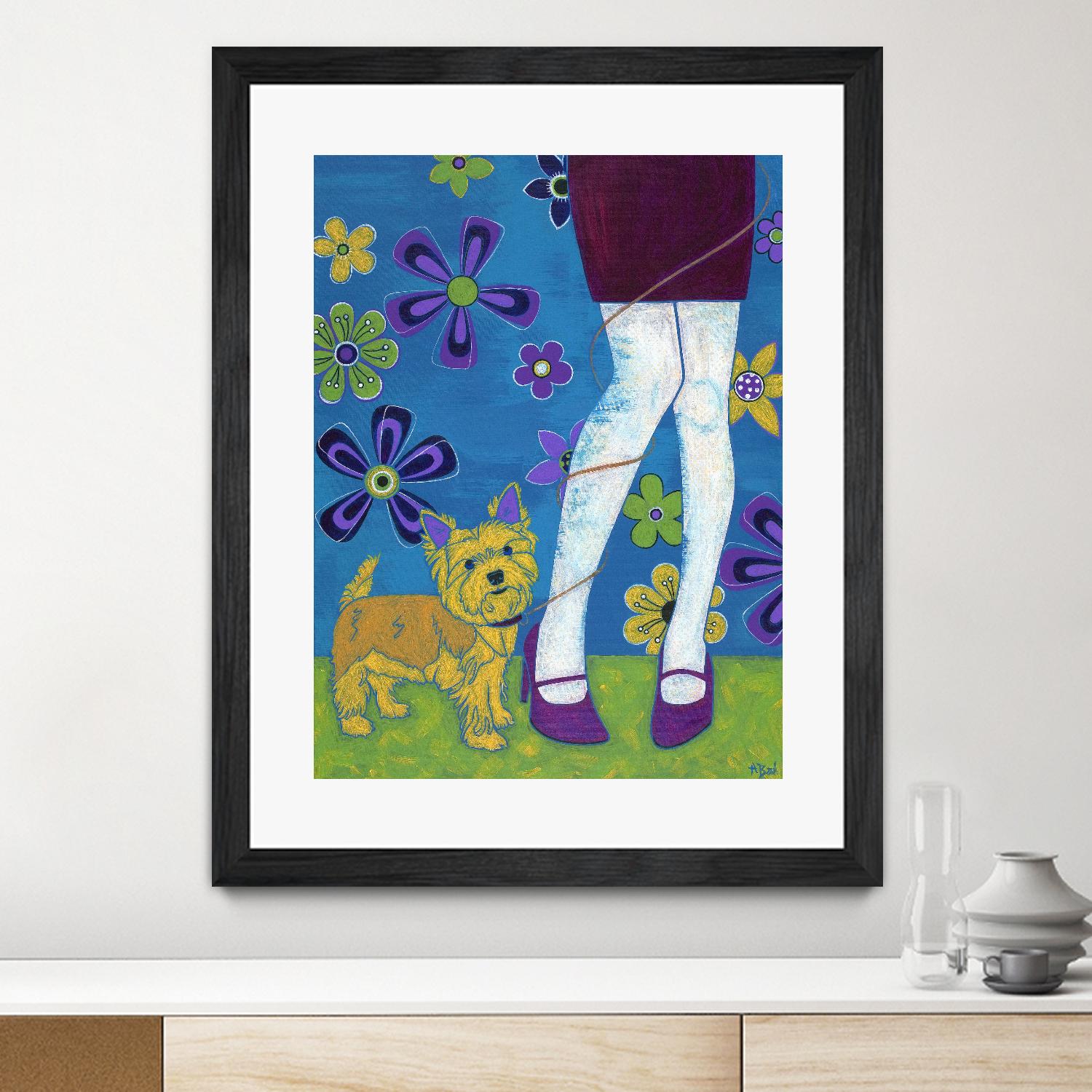 The Yorkie Fandango by Angela Bond on GIANT ART - multicolor animals; contemporary