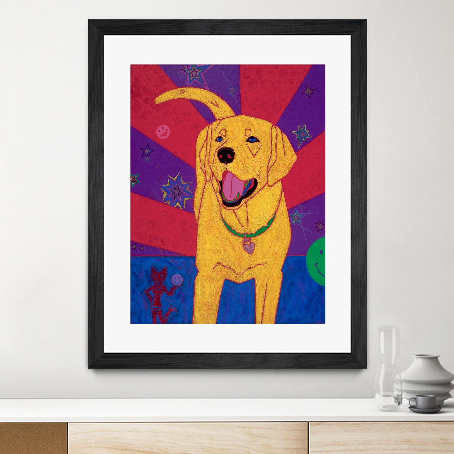 Yellow Happiness by Angela Bond on GIANT ART - multicolor animals; contemporary