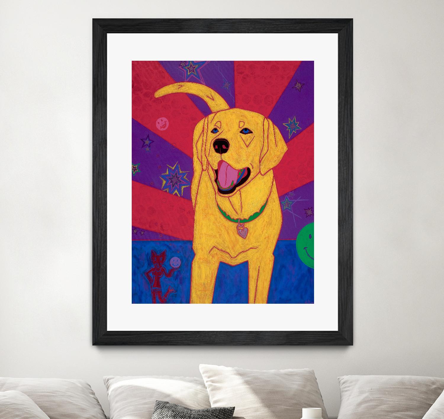 Yellow Happiness by Angela Bond on GIANT ART - multicolor animals; contemporary