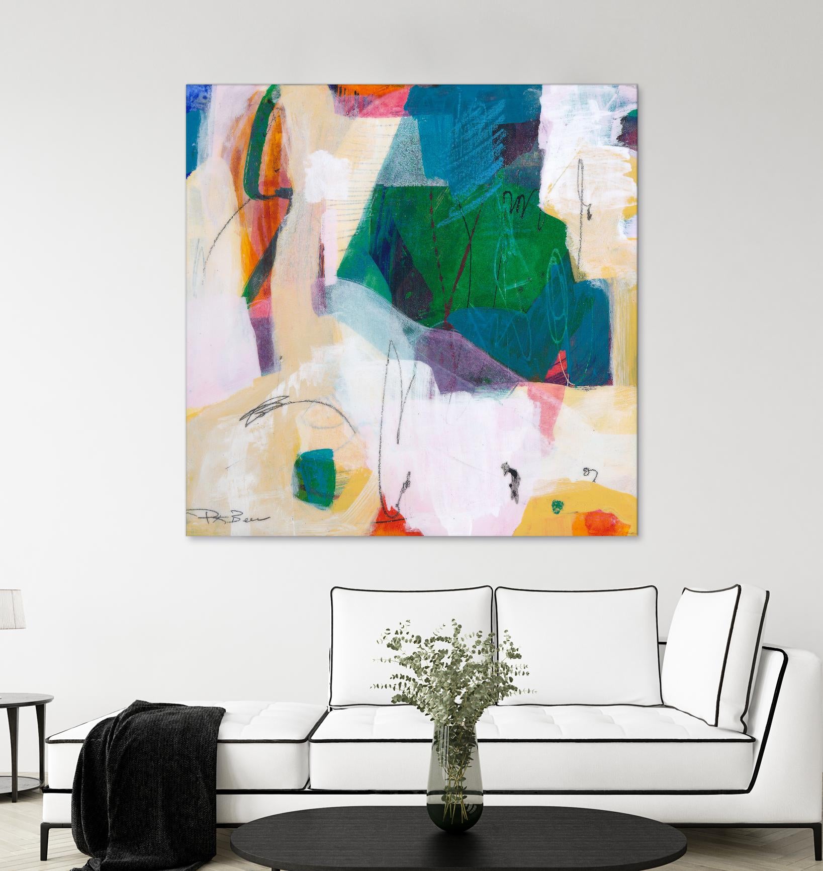 Oide 4 by Pamela K Beer on GIANT ART - yellow,blue abstracts, contemporary