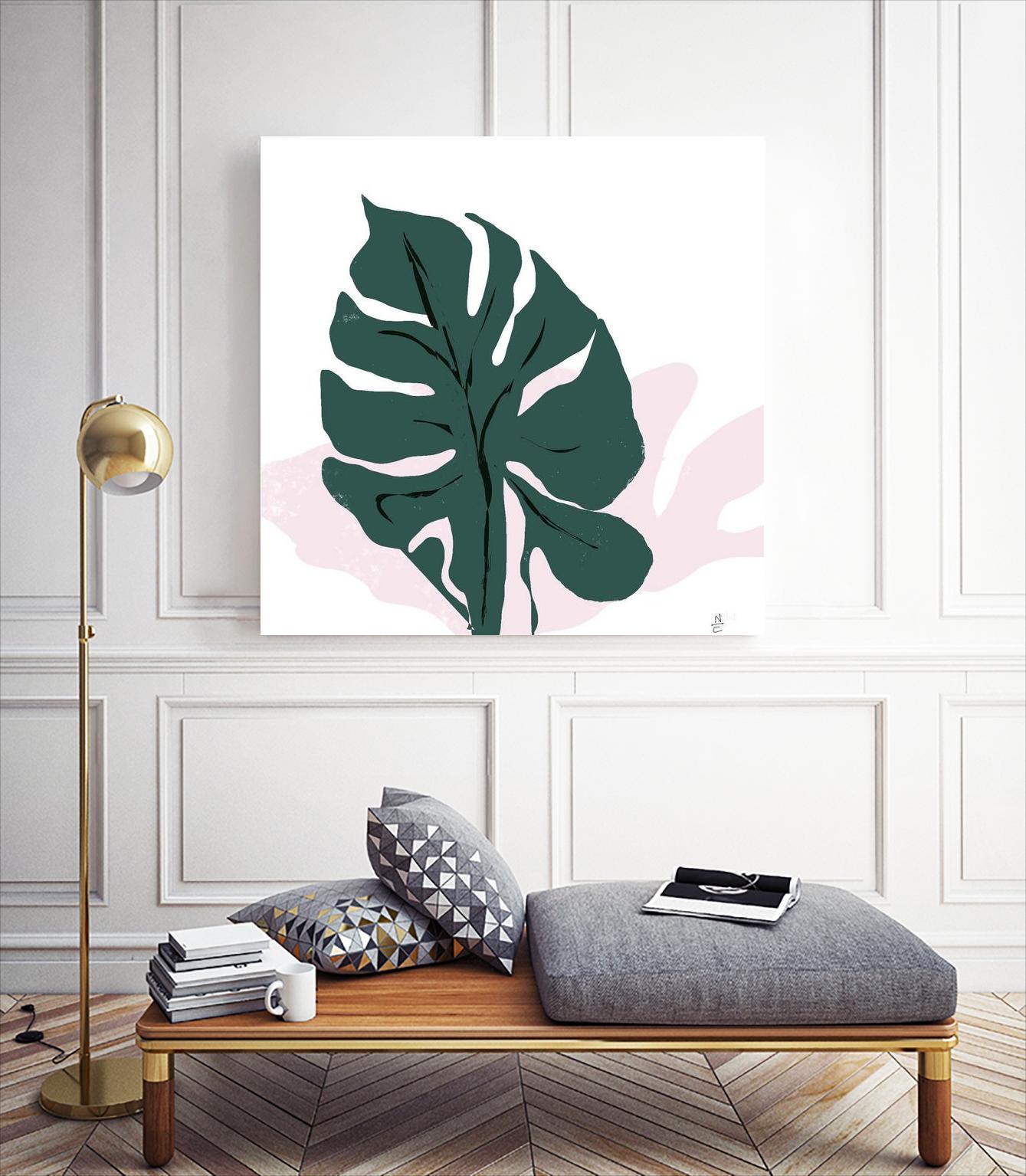 Pink Shadow by Niya Christine on GIANT ART - green contemporary, floral/still life, leaves