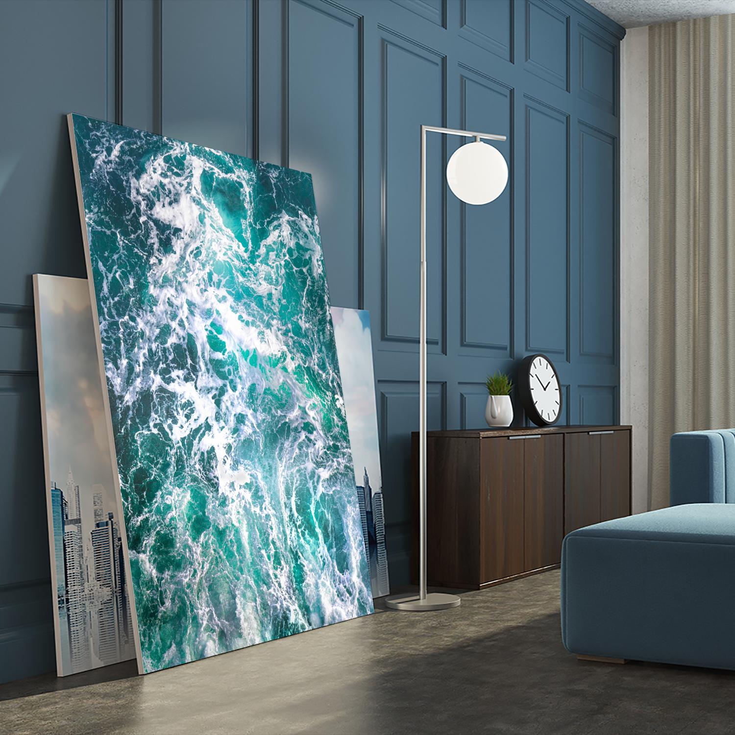 Teal Embrace by Lynne Douglas on GIANT ART - blue coastal, landscapes, photography, ocean, waves