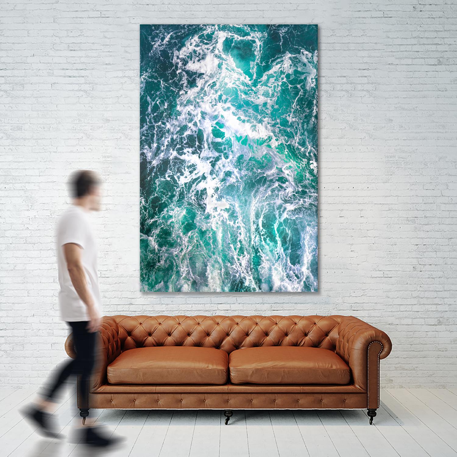 Teal Embrace by Lynne Douglas on GIANT ART - blue coastal, landscapes, photography, ocean, waves