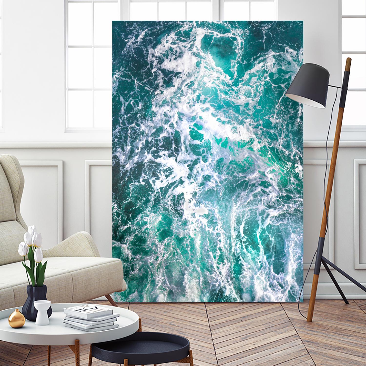 Teal Embrace by Lynne Douglas on GIANT ART - blue coastal, landscapes, photography, ocean, waves