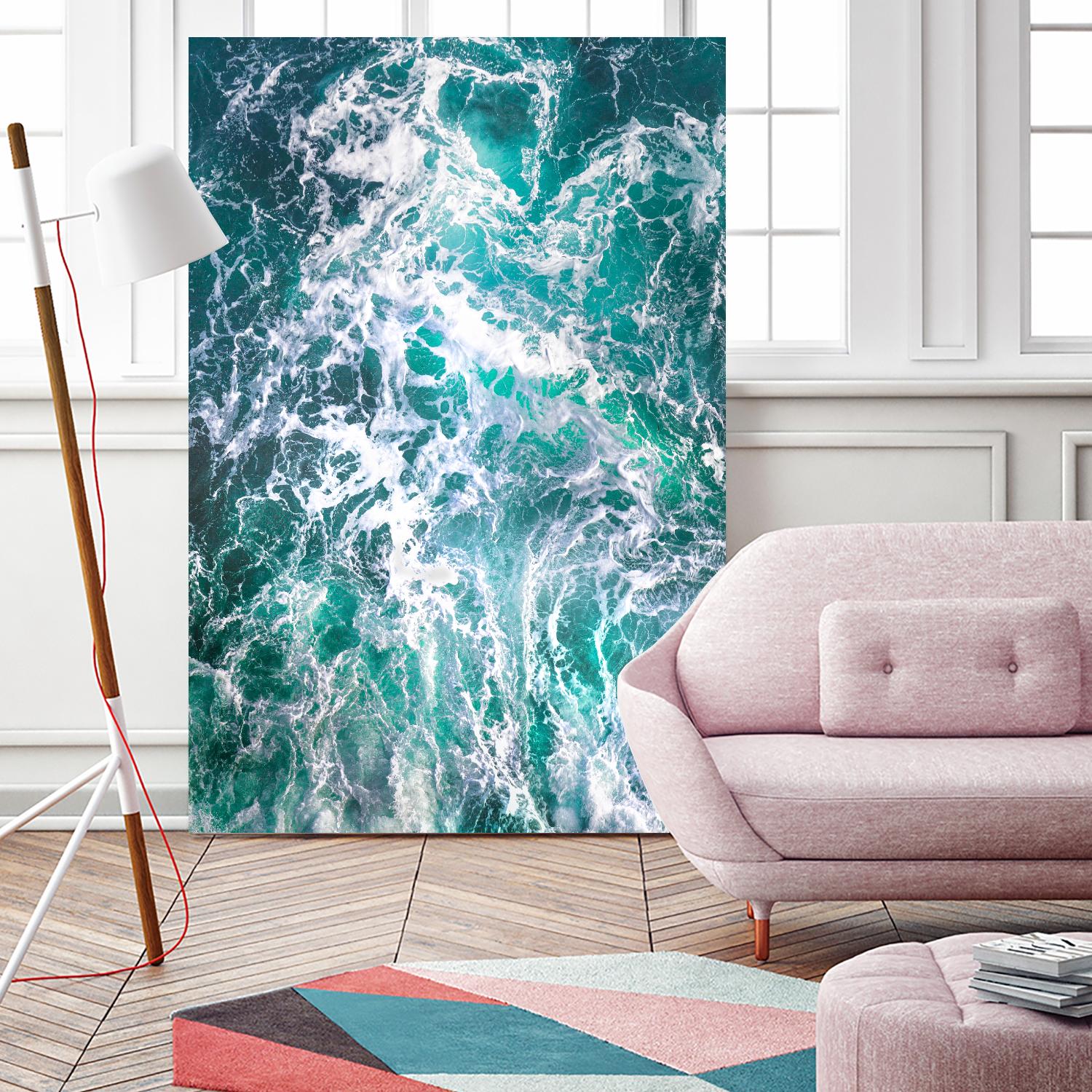 Teal Embrace by Lynne Douglas on GIANT ART - blue coastal, landscapes, photography, ocean, waves