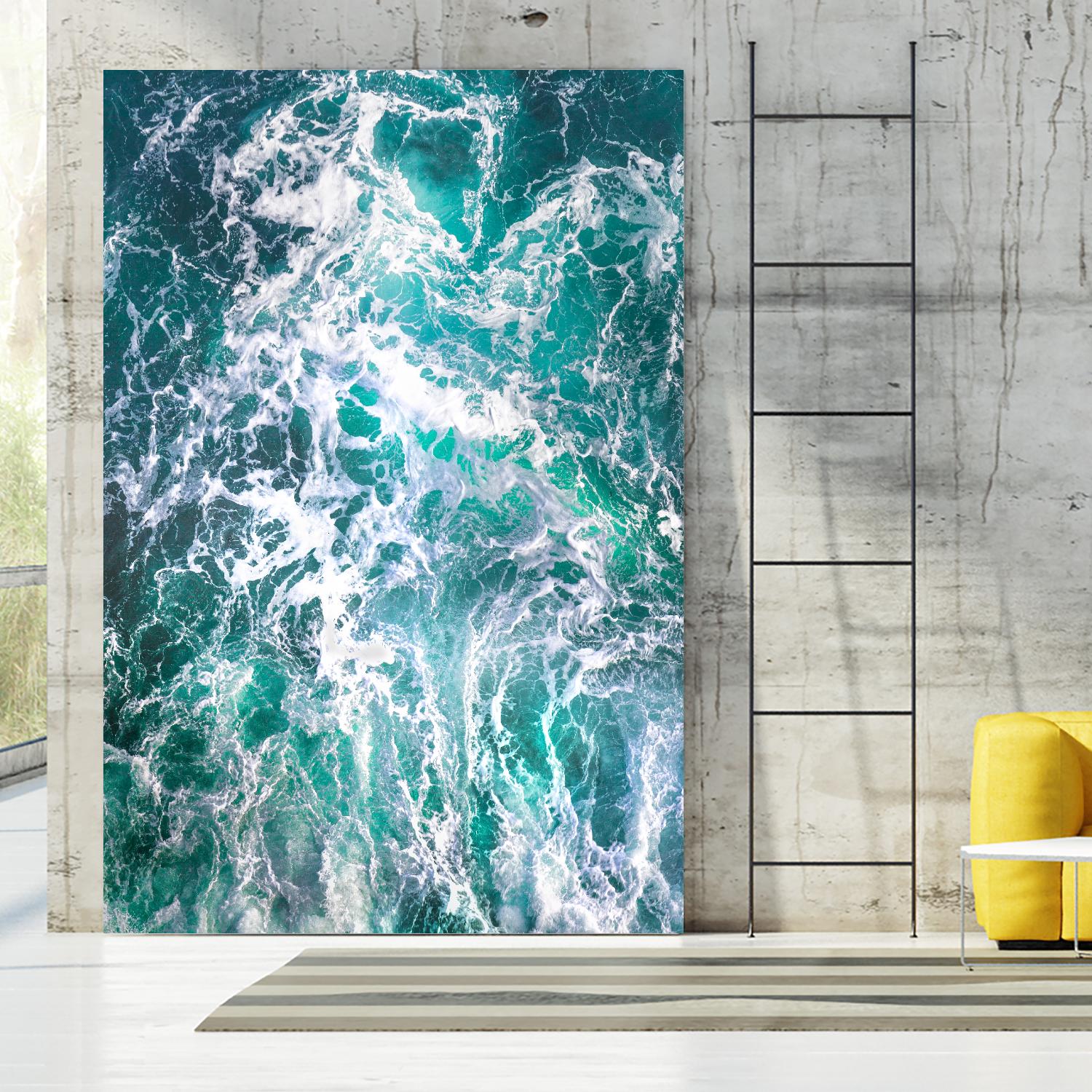 Teal Embrace by Lynne Douglas on GIANT ART - blue coastal, landscapes, photography, ocean, waves