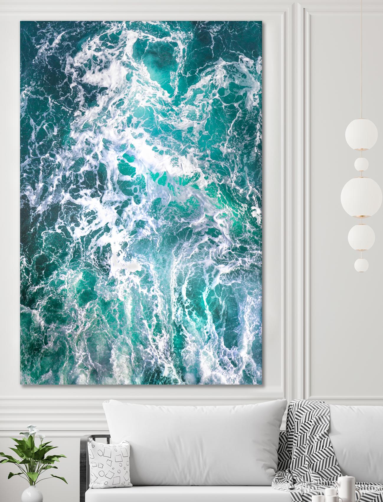 Teal Embrace by Lynne Douglas on GIANT ART - blue coastal, landscapes, photography, ocean, waves