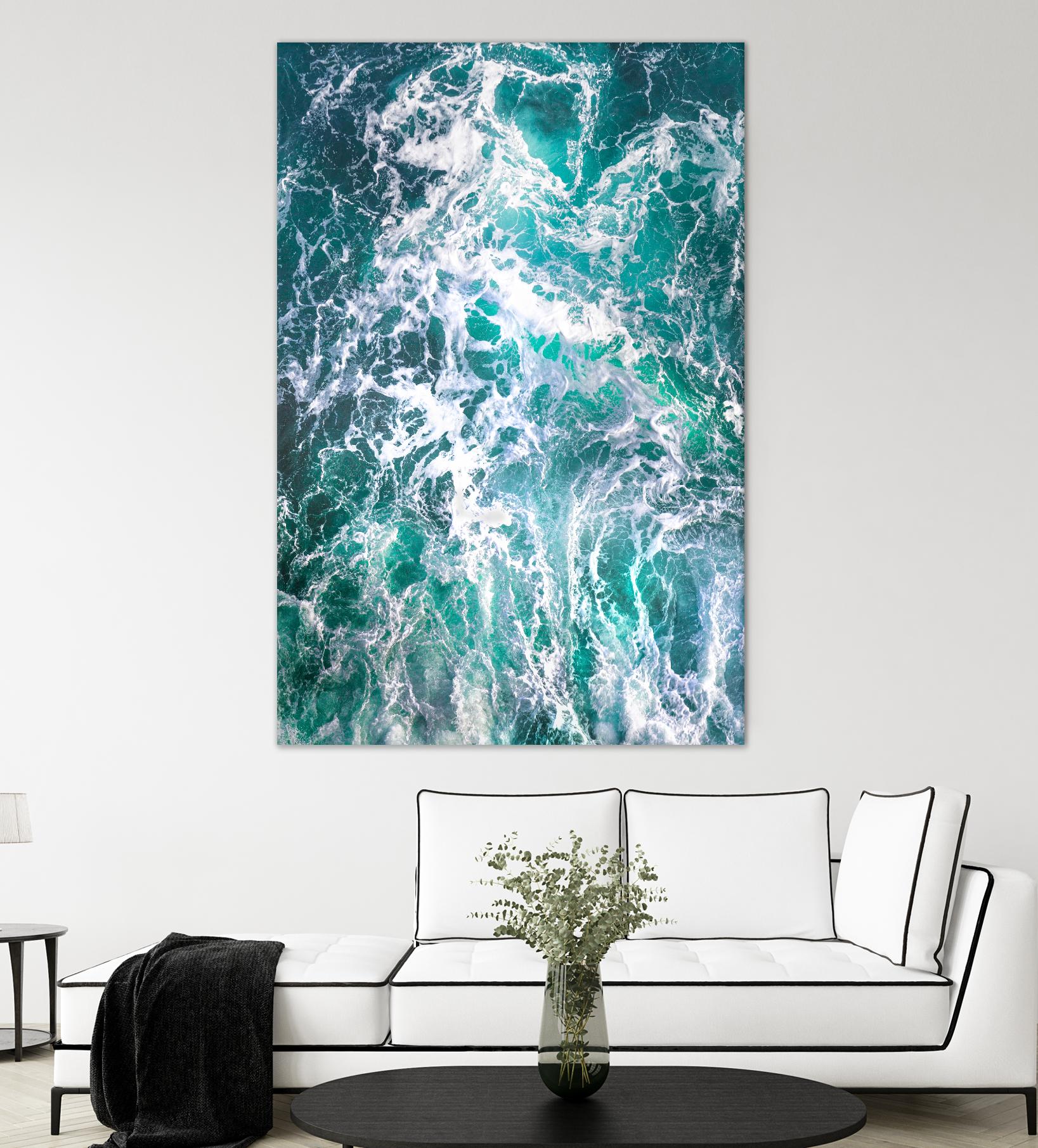 Teal Embrace by Lynne Douglas on GIANT ART - blue coastal, landscapes, photography, ocean, waves