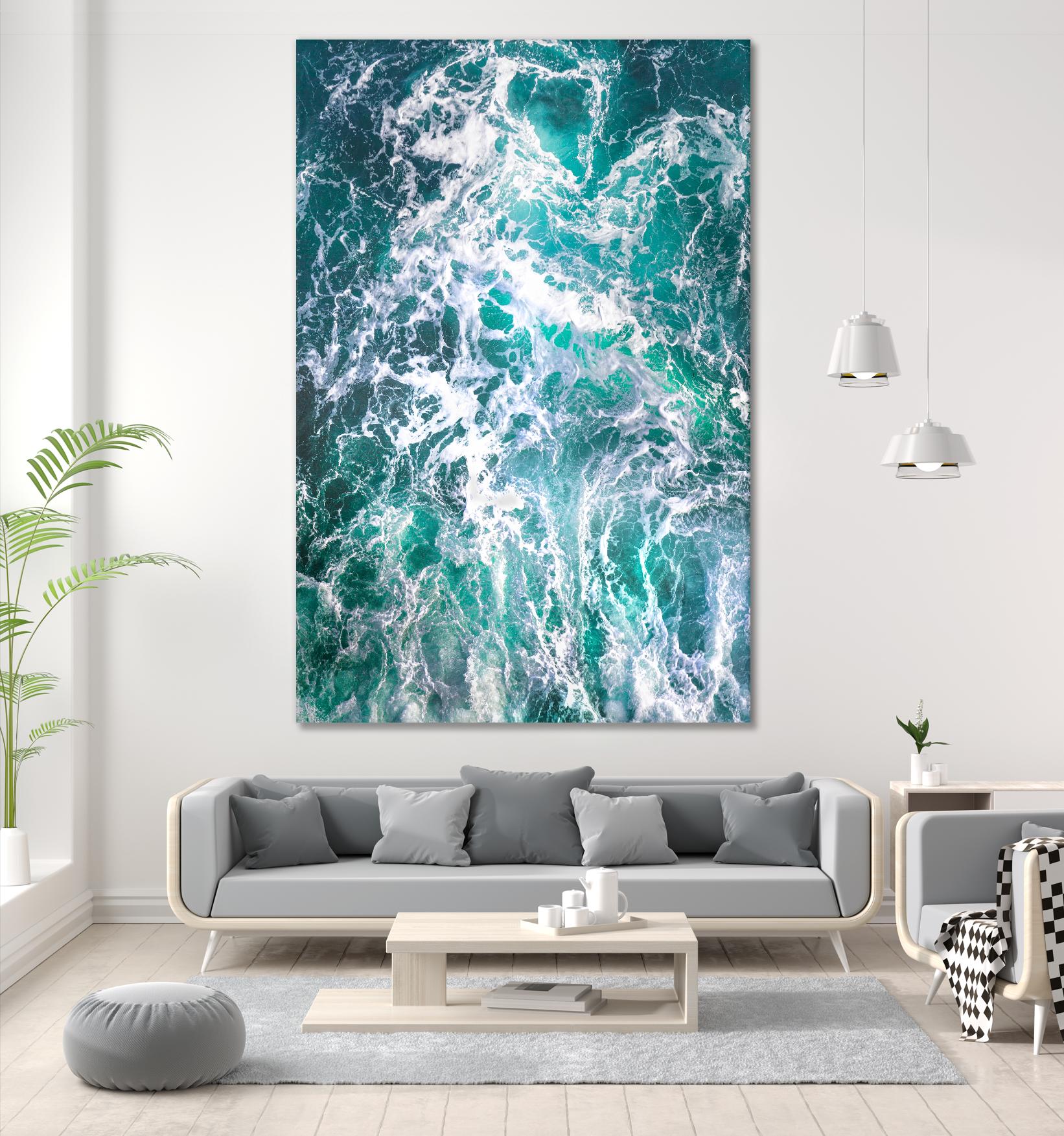 Teal Embrace by Lynne Douglas on GIANT ART - blue coastal, landscapes, photography, ocean, waves