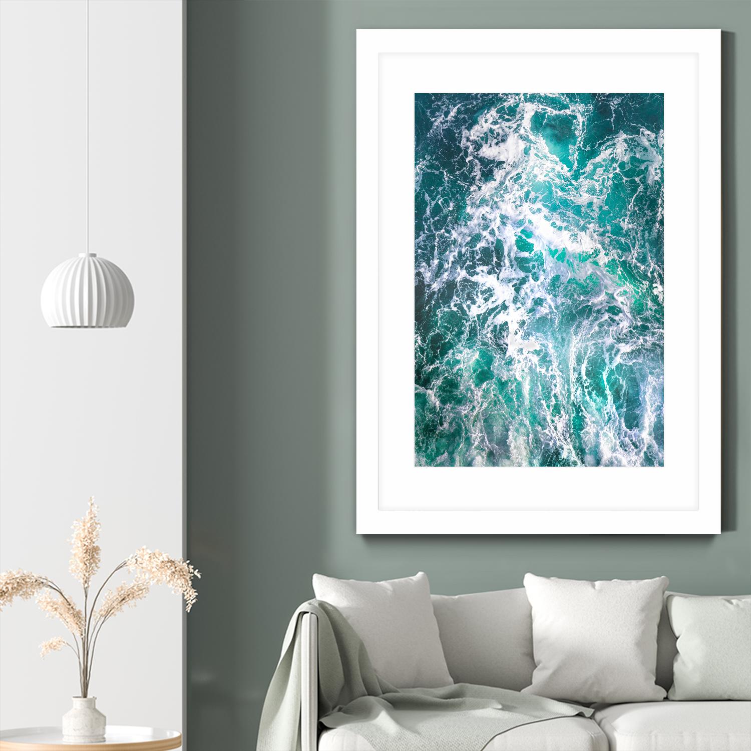 Teal Embrace by Lynne Douglas on GIANT ART - blue coastal, landscapes, photography, ocean, waves