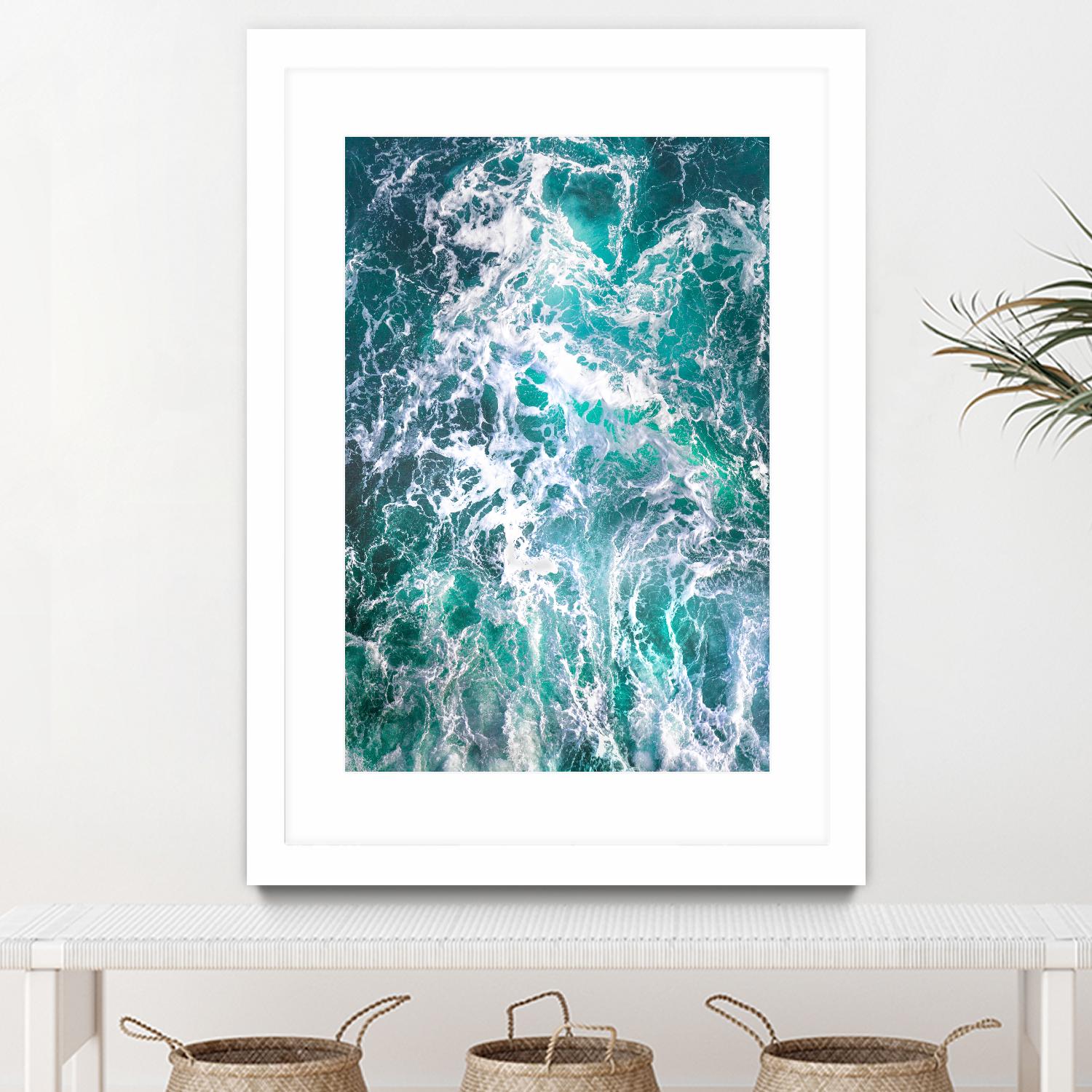 Teal Embrace by Lynne Douglas on GIANT ART - blue coastal, landscapes, photography, ocean, waves