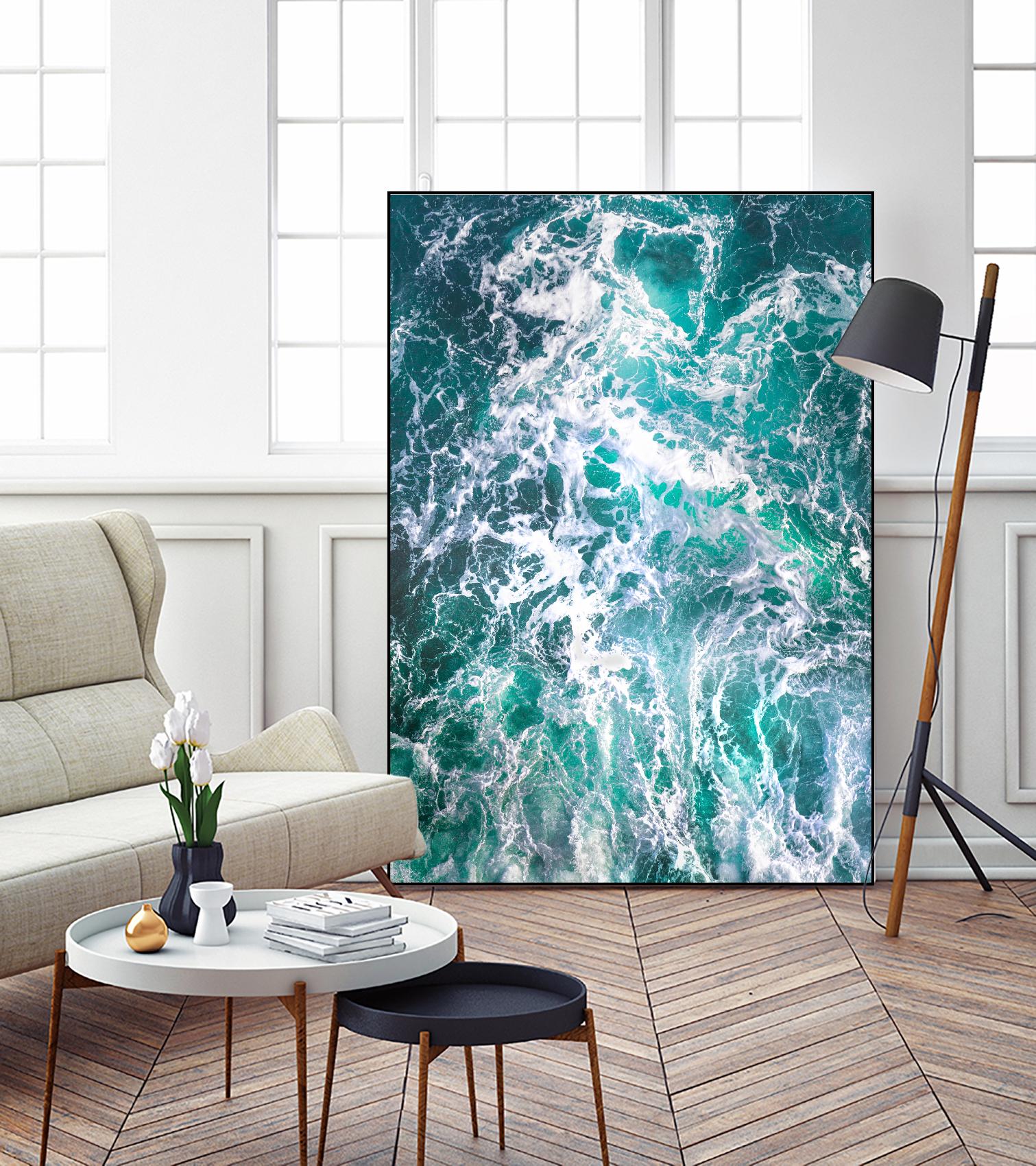 Teal Embrace by Lynne Douglas on GIANT ART - blue coastal, landscapes, photography, ocean, waves