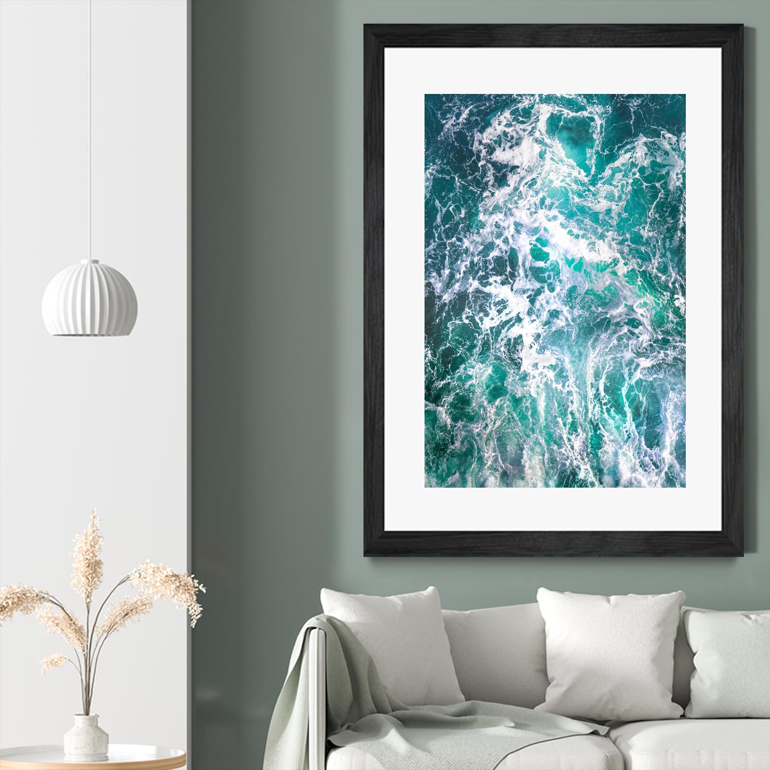 Teal Embrace by Lynne Douglas on GIANT ART - blue coastal, landscapes, photography, ocean, waves