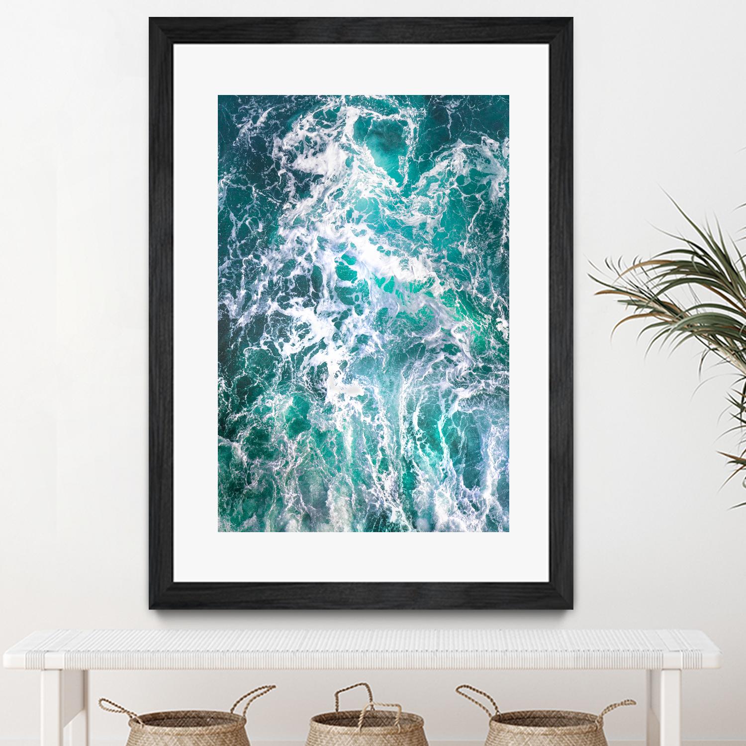 Teal Embrace by Lynne Douglas on GIANT ART - blue coastal, landscapes, photography, ocean, waves