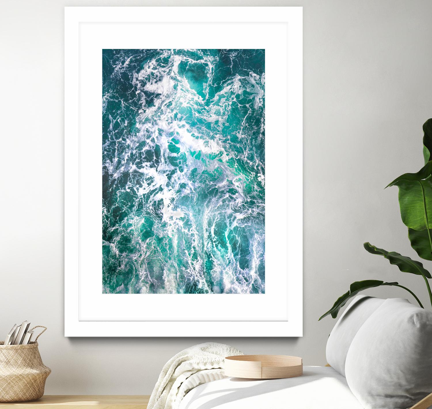 Teal Embrace by Lynne Douglas on GIANT ART - blue coastal, landscapes, photography, ocean, waves