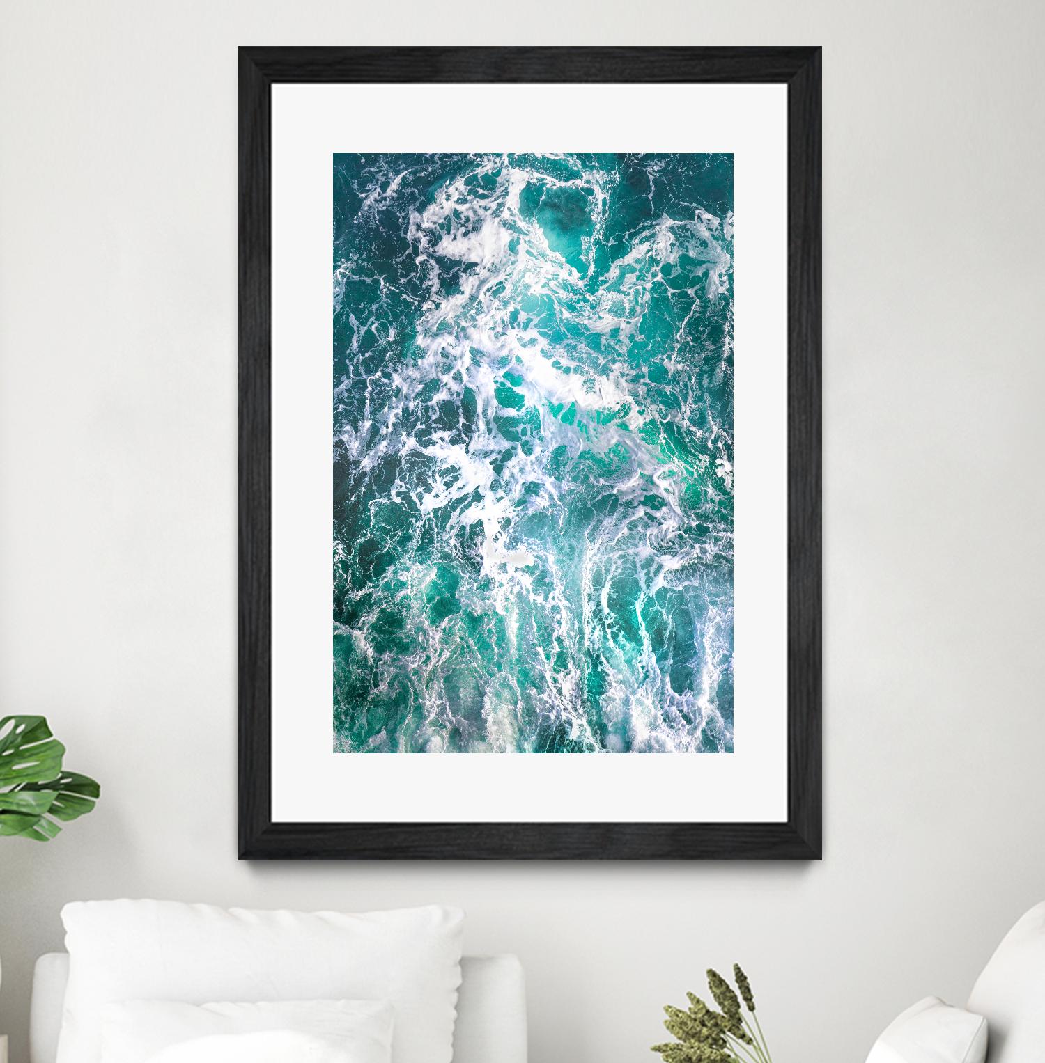 Teal Embrace by Lynne Douglas on GIANT ART - blue coastal, landscapes, photography, ocean, waves