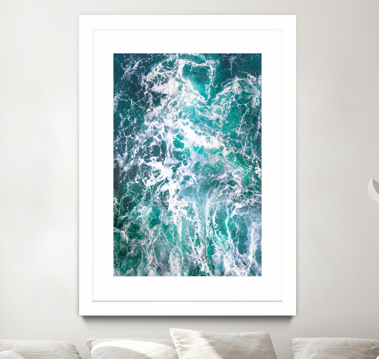Teal Embrace by Lynne Douglas on GIANT ART - blue coastal, landscapes, photography, ocean, waves