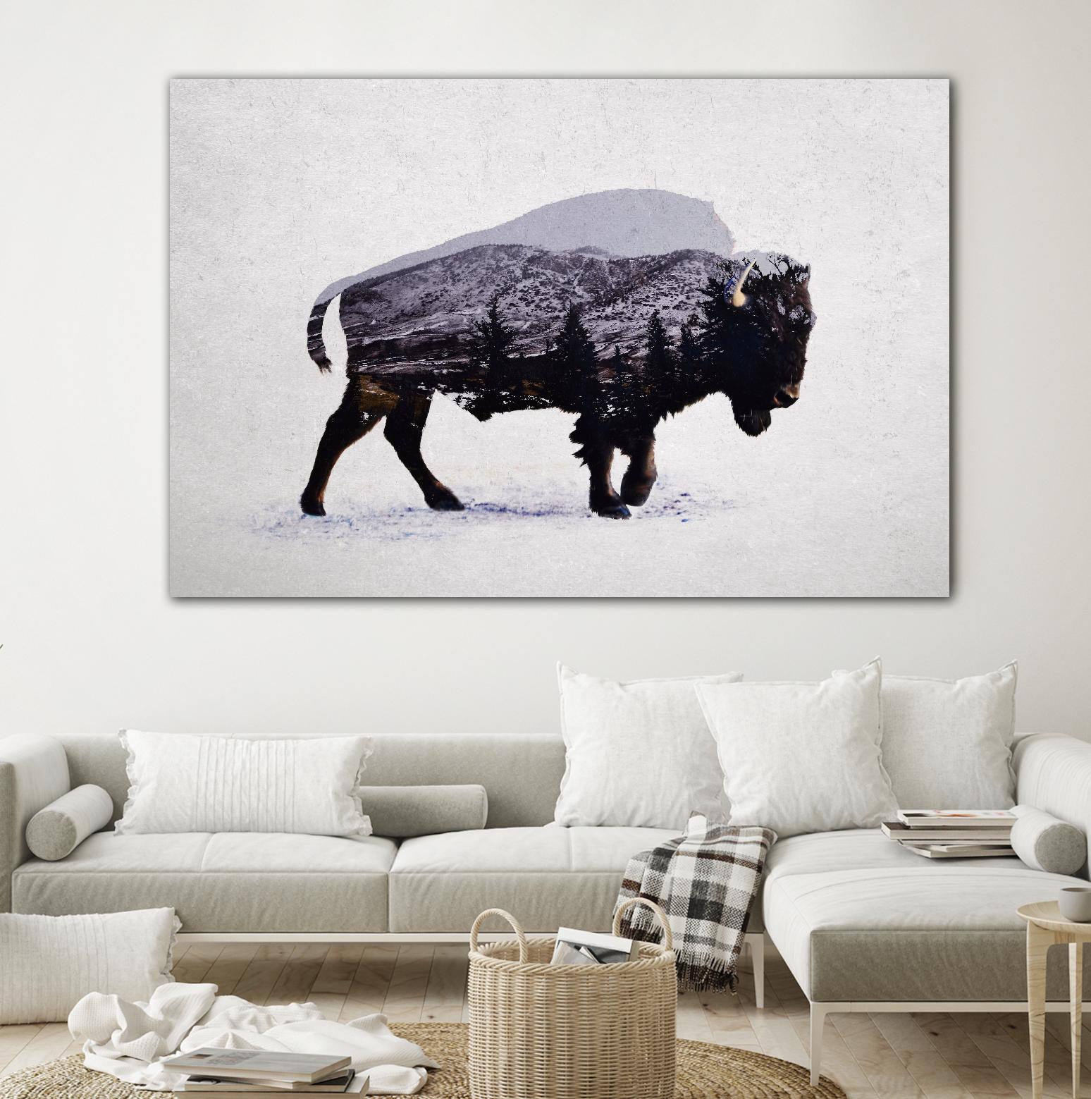 The American Bison by Davies Babies on GIANT ART - white animals